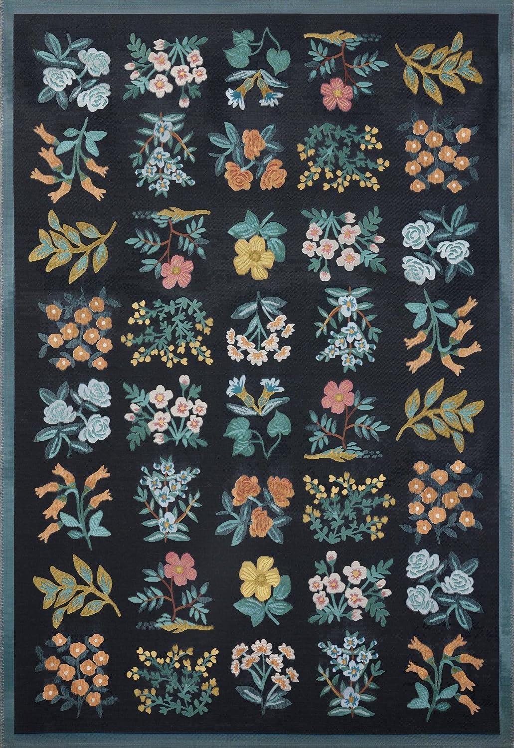 Rifle Paper Co. x Loloi Rifle Paper Co. x Loloi Perennial Black / Navy Indoor / Outdoor Area Rug
