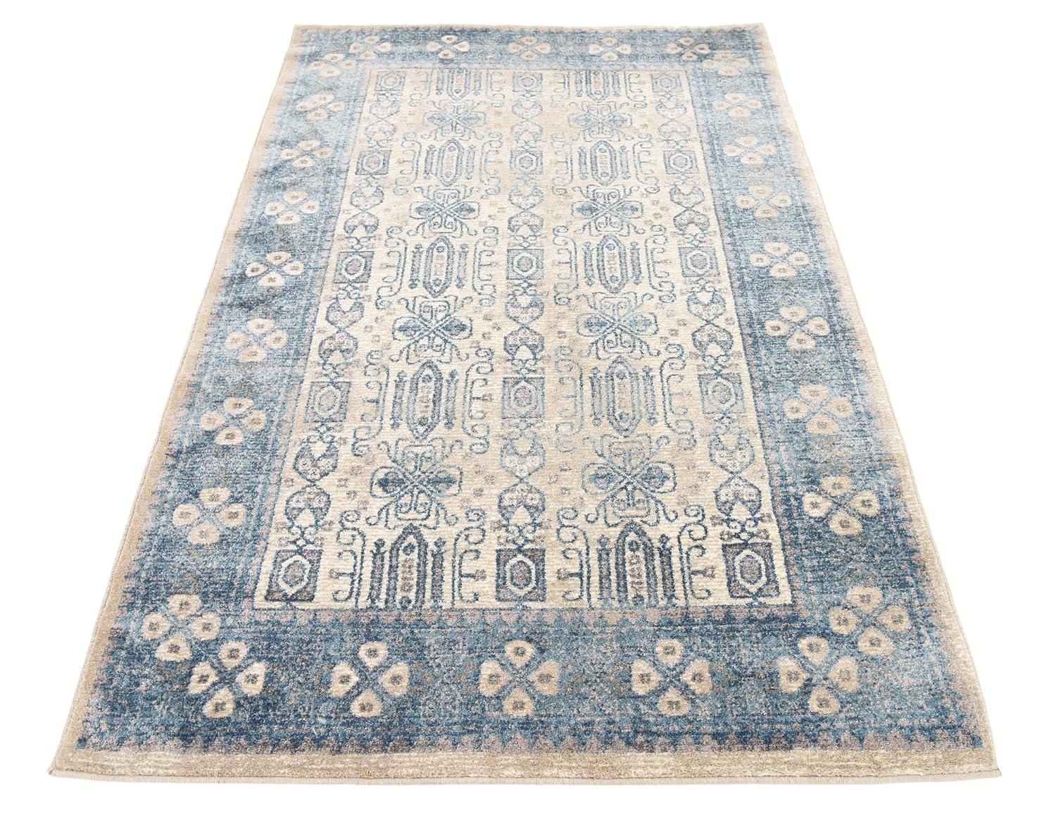 Unique Loom 4' 1 x 6' 1 Beige Salzburg Aigen Area Rug