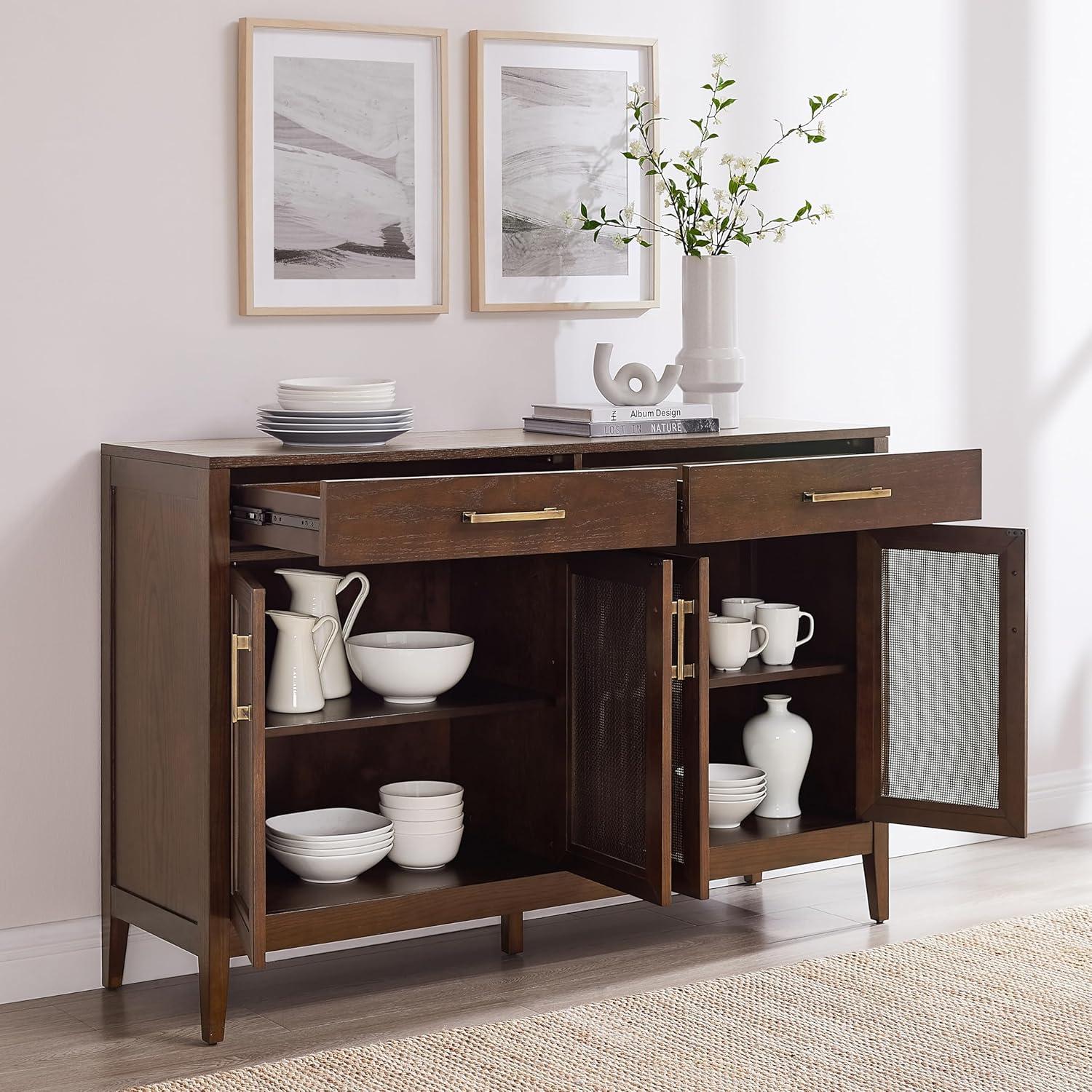 Crosley 56" Milo Sideboard Dark Brown