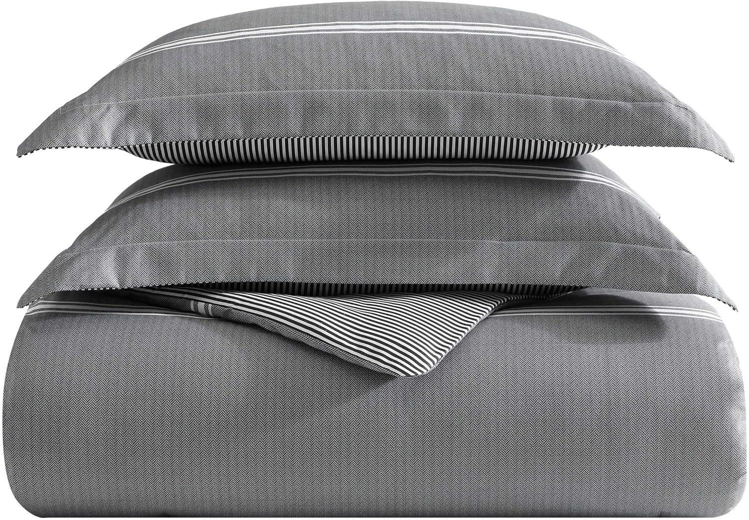 Eddie Bauer Eddie Bauer Chevron And Stripes Grey Bonus Bed Set