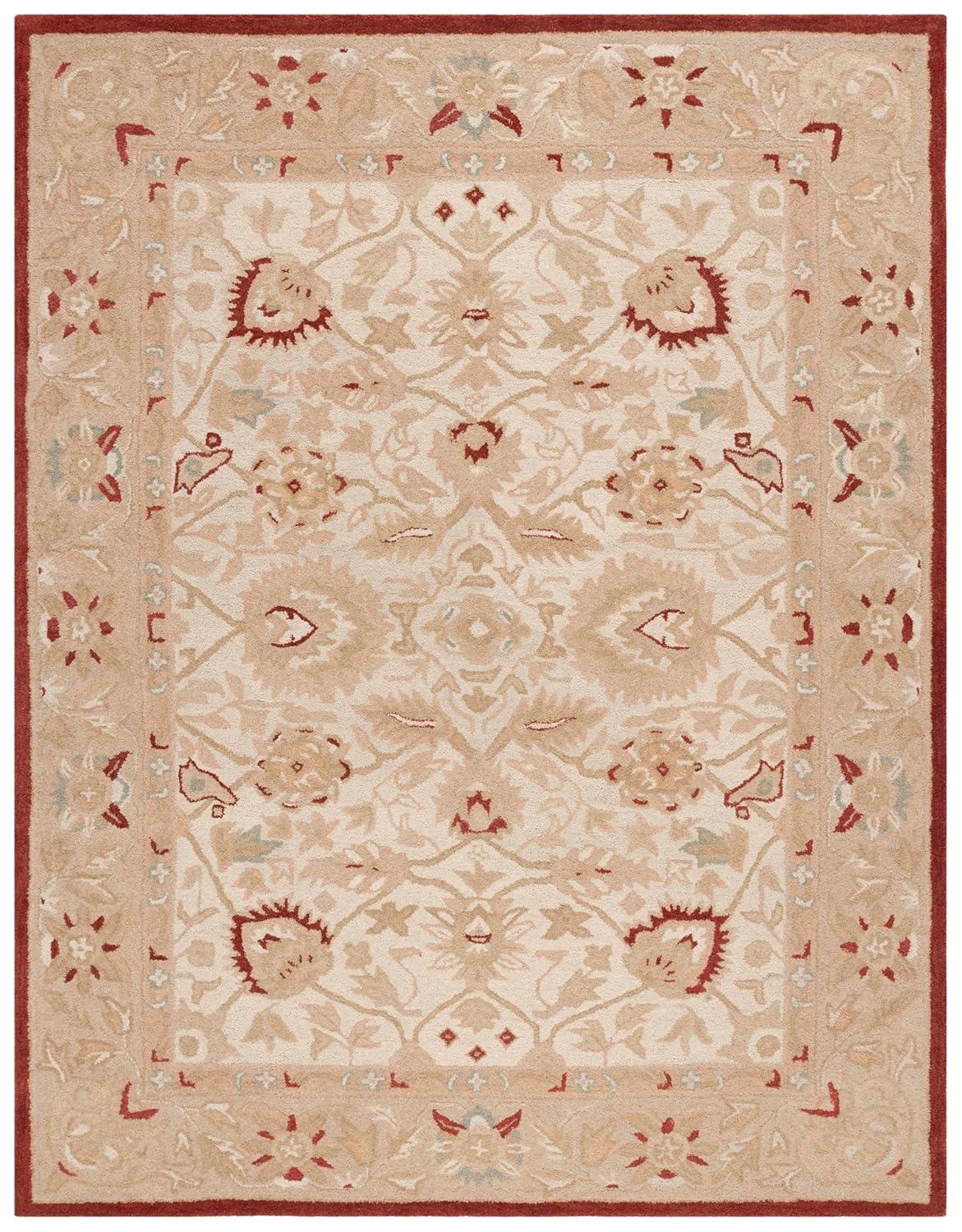 Anatolia AN512 Hand Tufted Indoor Area Rug - Beige/Rust - 8'x10' - Safavieh