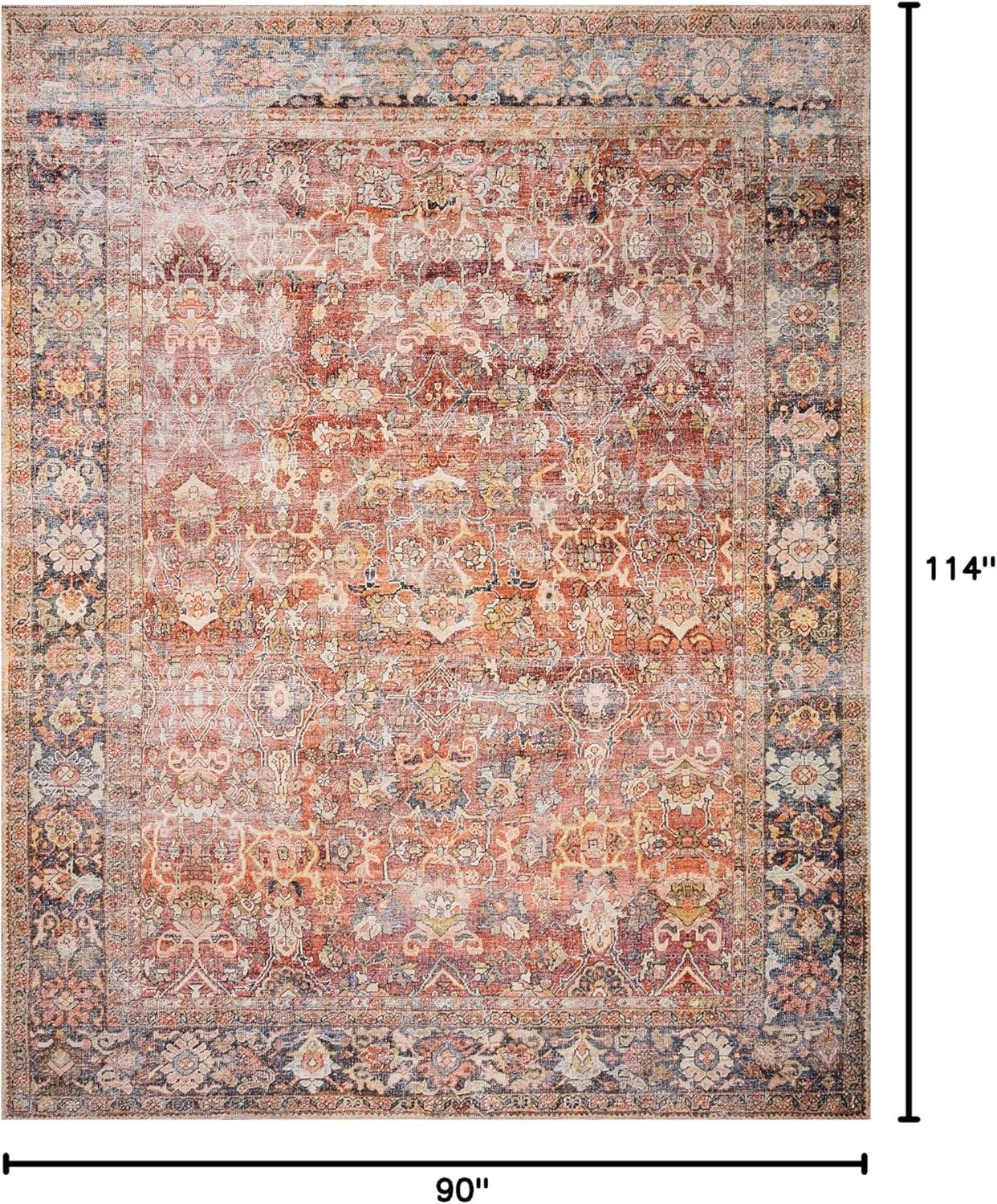 Loloi II Layla Printed Oriental Distressed Spice / Marine Area Rug