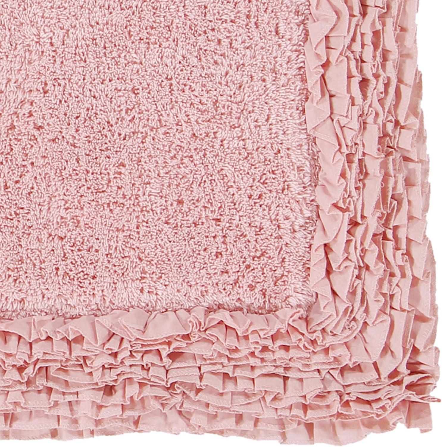 Better Trends Shaggy Boader 100% Cotton Tufted Non- Slip Backing Bath Rug 20" x 60" Runner - Pink