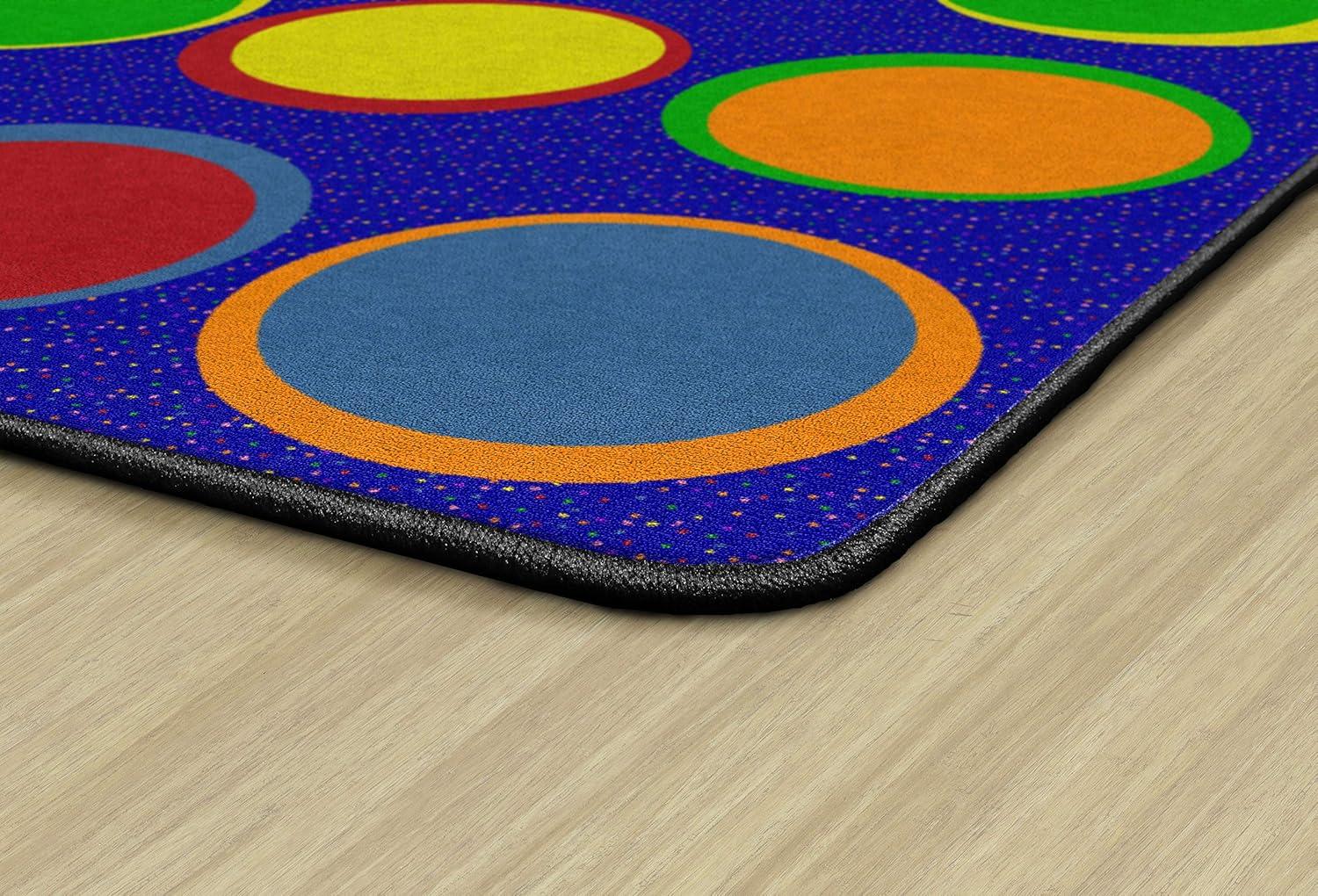 Multicolor Rectangular Stain-Resistant Kids' Classroom Rug