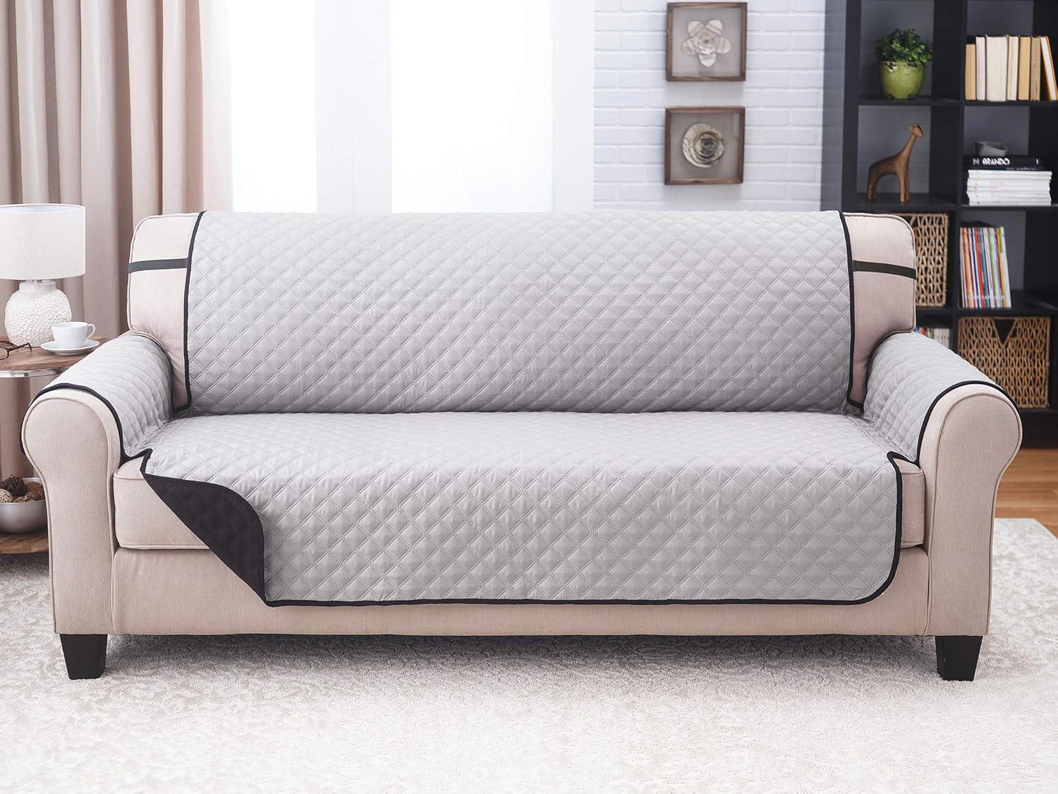 Sofa Cover - Furniture Protector - Shield & Protects from Dogs, Cats, Pets, Kids, Stains - Reversible, Easy Wash & Dry - Chocolate & Tan - 110" W x 75" L