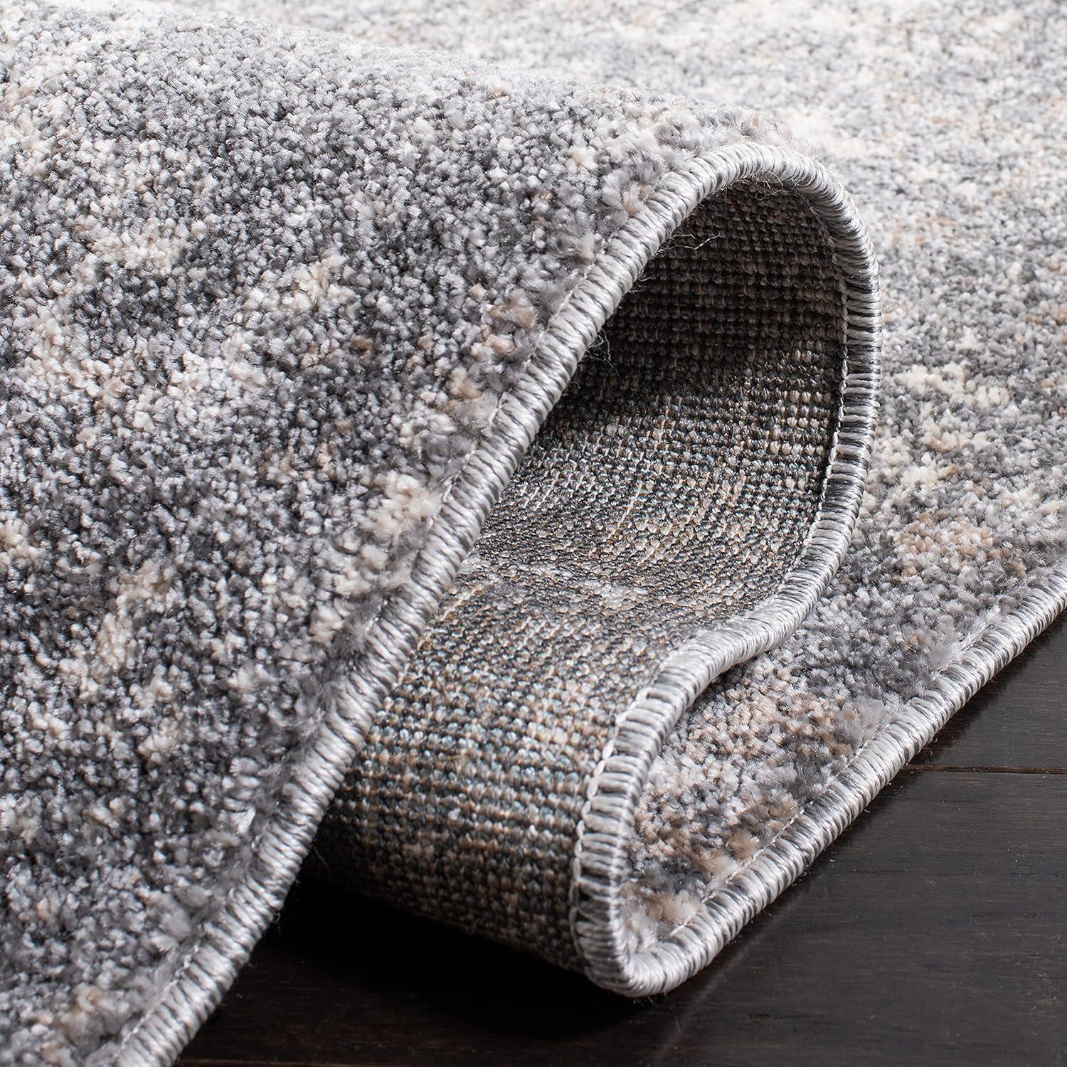 Aston ASN705 Power Loomed Indoor Area Rug - Grey/Ivory - 9'x12' - Safavieh