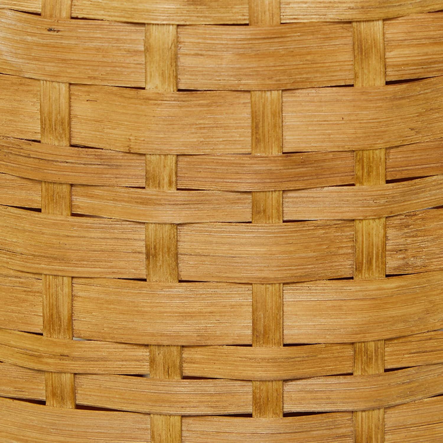 Studio 350 Intricately Woven Tall Bamboo Wood Floor Vase  - White or Brown Brown - 9"W, 39"H