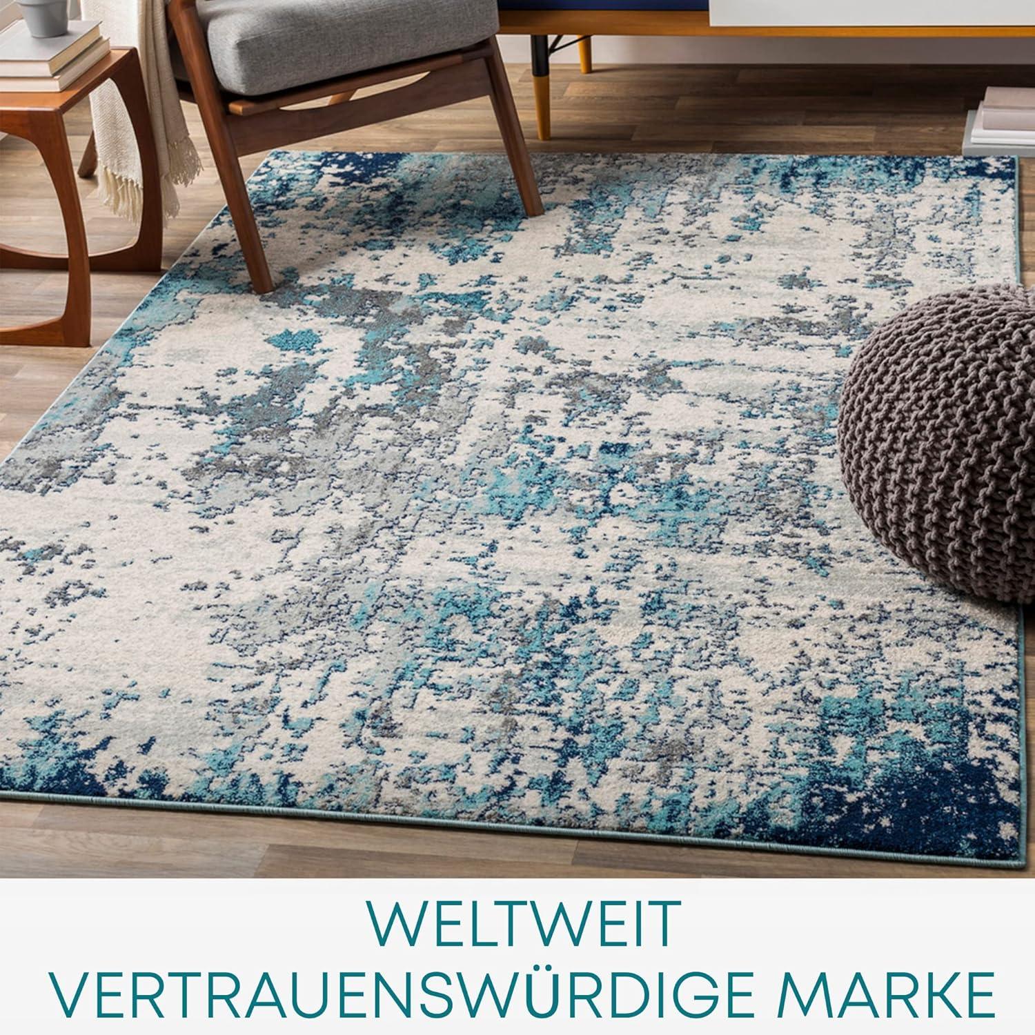 Livabliss Sunderland 5 x 7 (ft) Polypropylene Yellow/Pink Rectangular Indoor Abstract Mid-Century Modern Area rug