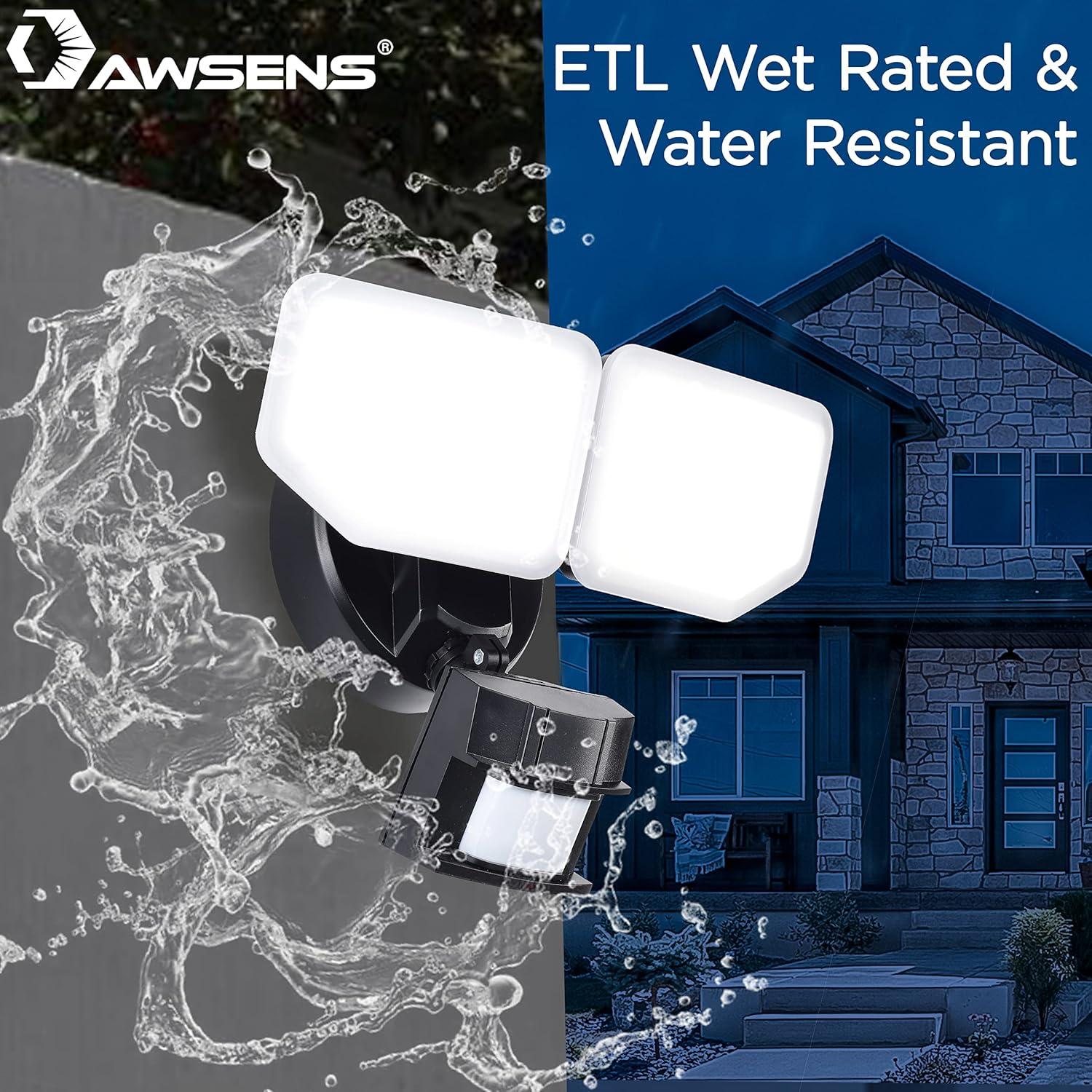 30-Watt 180-Degree Black Motion Activated Outdoor Integrated LED Security Flood Light with PIR Dusk to Dawn Sensor