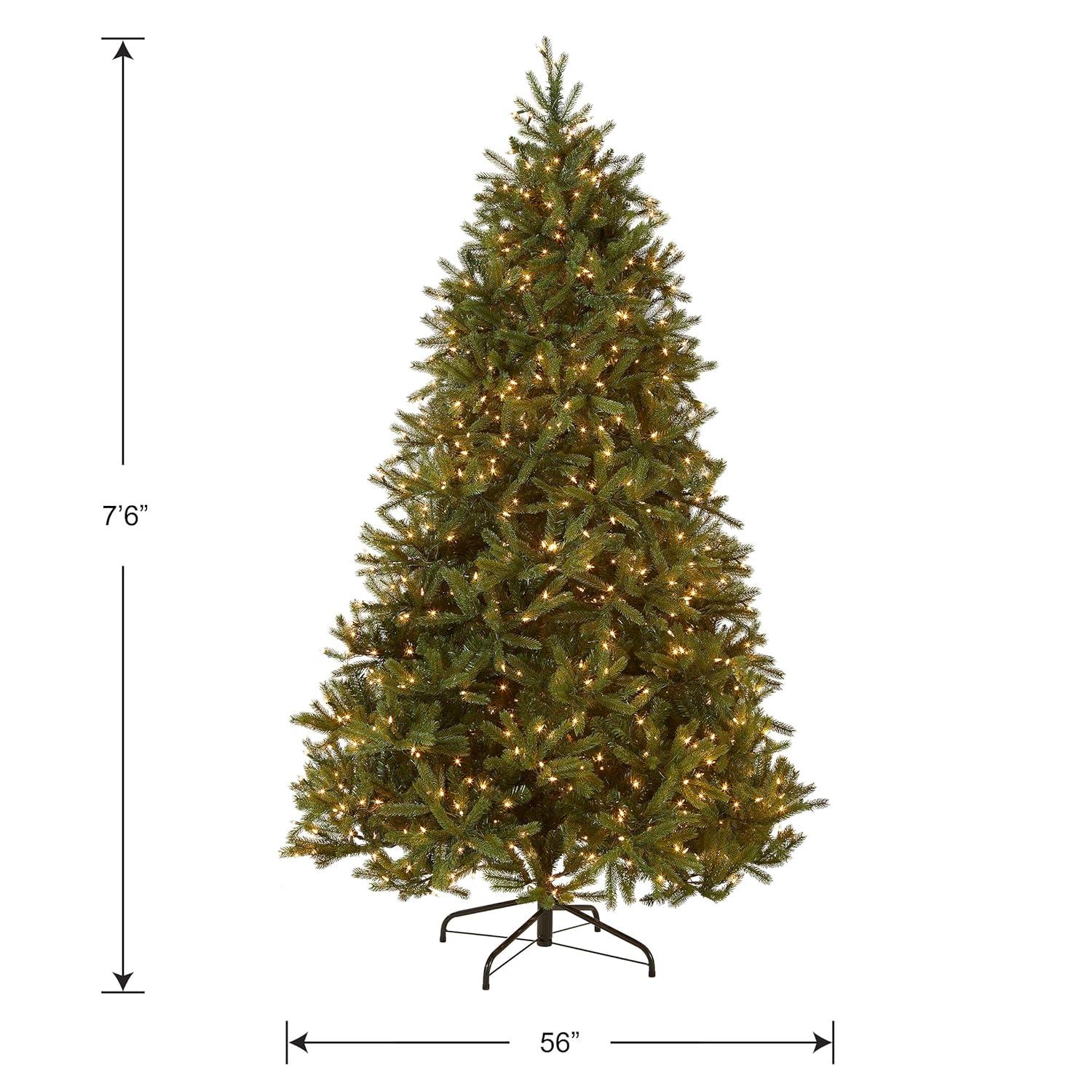 7.5ft National Christmas Tree Company Full Jersey Frasier Fir Medium Artificial Christmas Tree 1000ct Clear