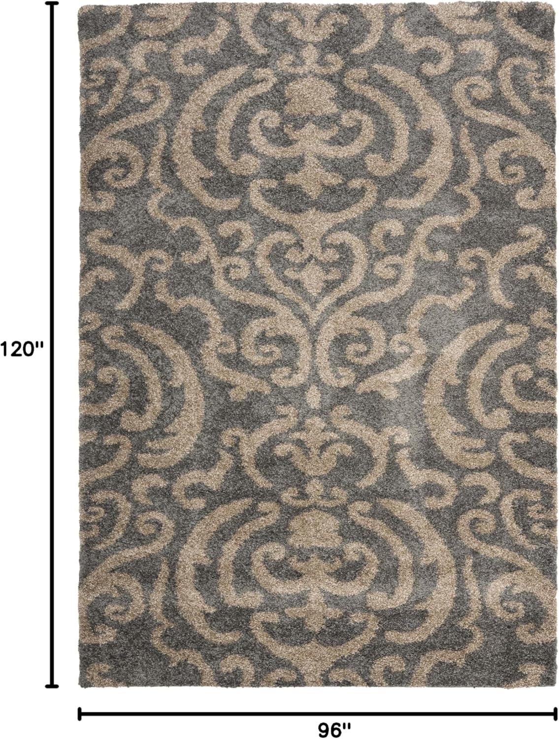 Florida Shag SG462 Power Loomed Indoor Area Rug - Grey/Beige - 8'x10' - Safavieh.