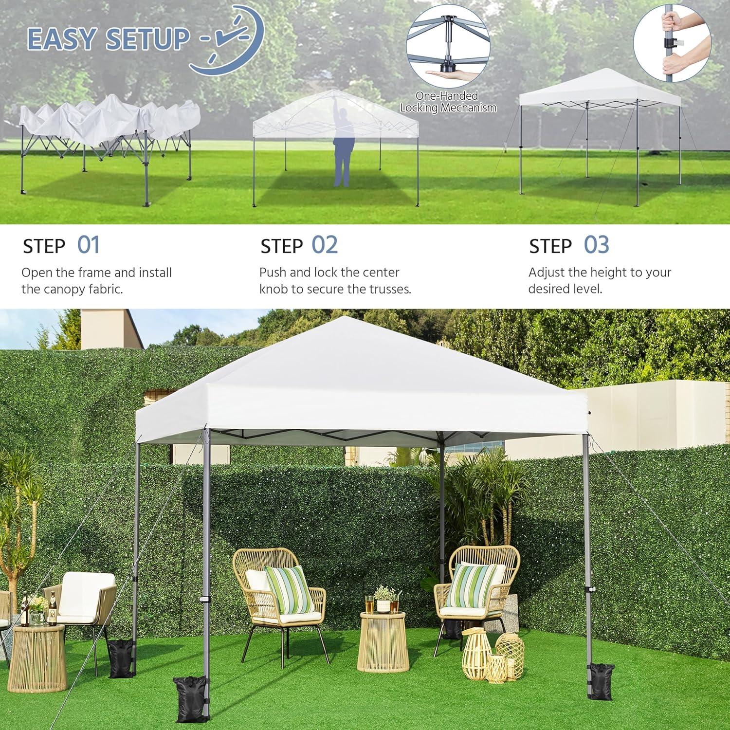 Yaheetech 10x10ft Pop-up Canopy with One-Push-To-Lock Setup Mechanism