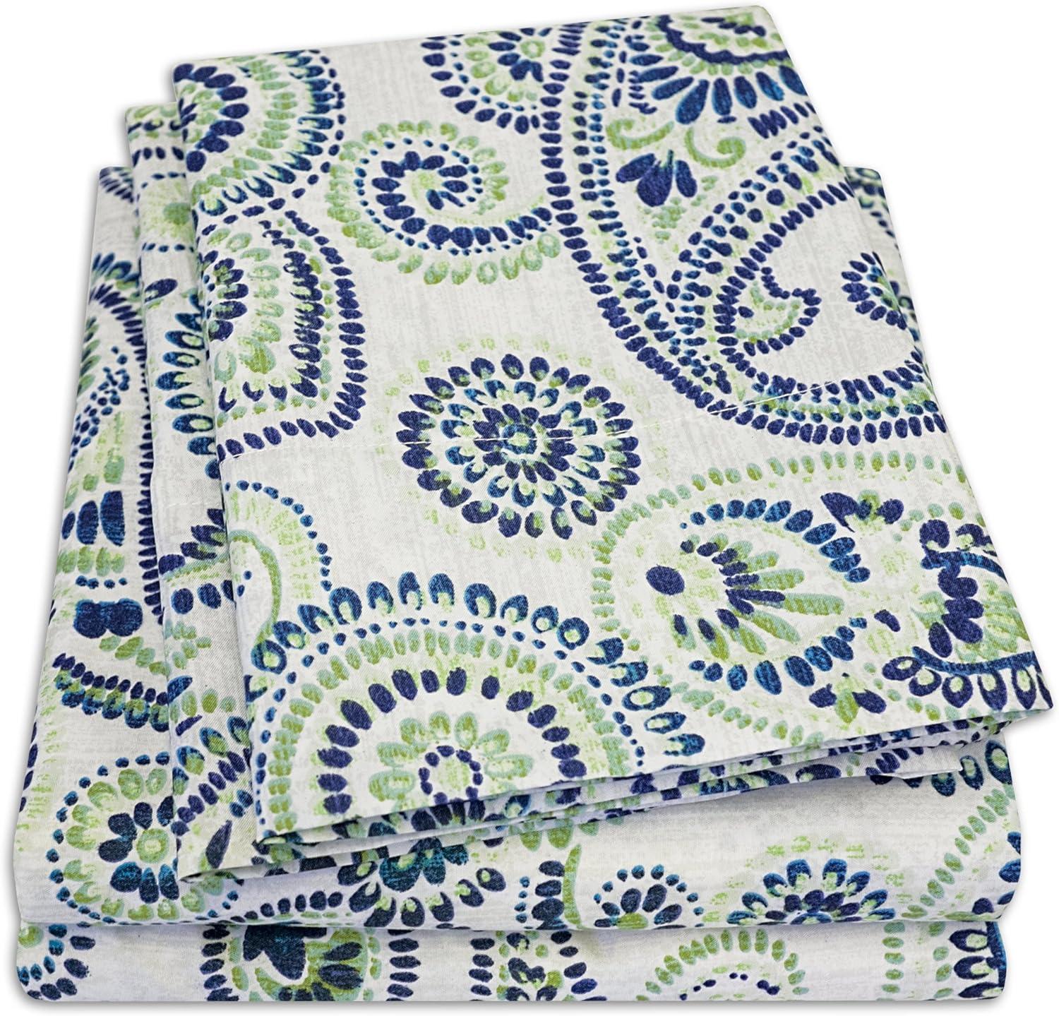 Modern Paisley 4 Piece Printed Sheet Set, Double Brushed Microfiber by Sweet Home Collection®