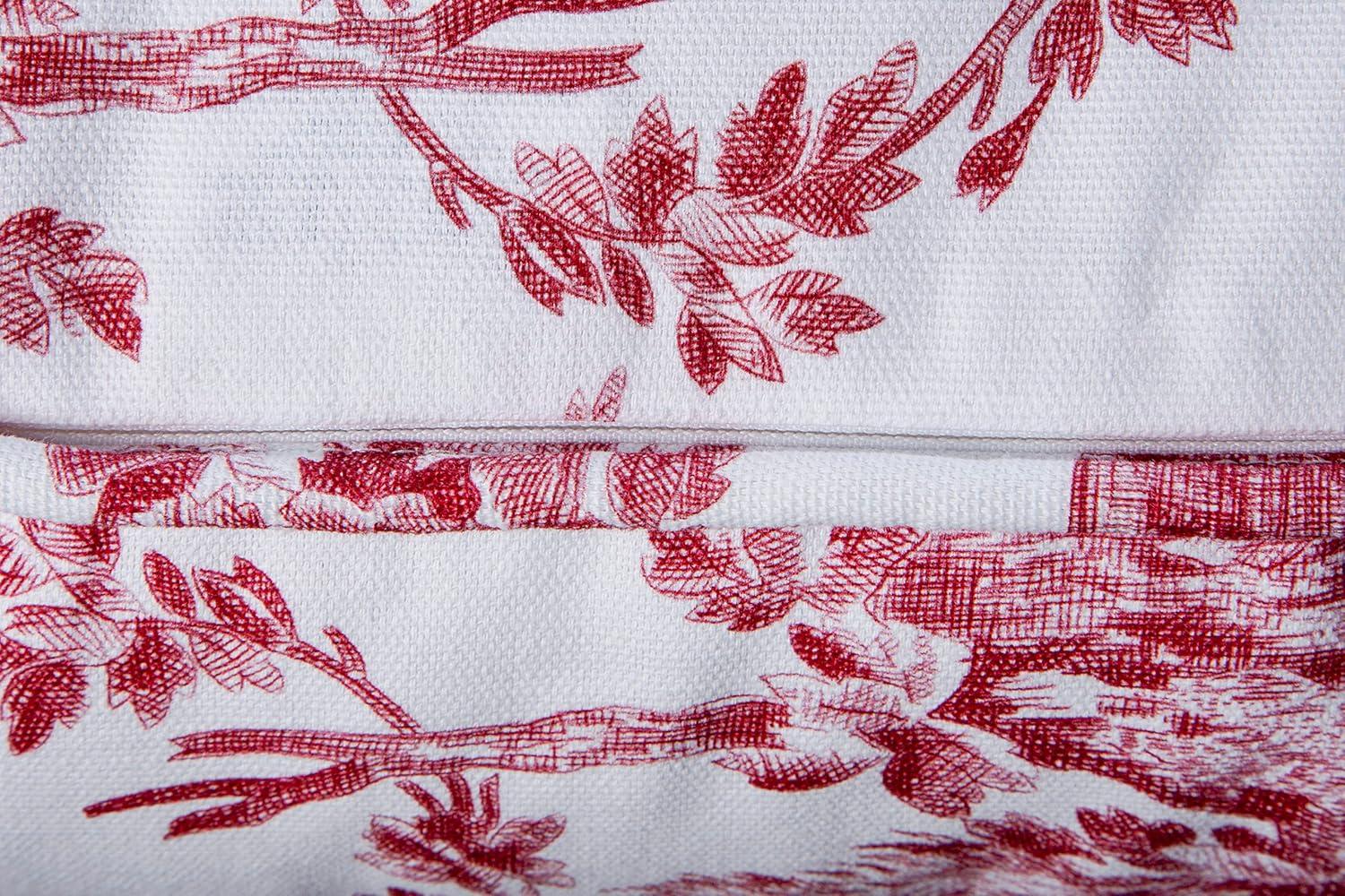 Maison d' Hermine Decorative Pillow Covers 18 x 18 Inch Square 100% Cotton Throw pillow Covers with invisible Zipper Cushion Case for Living Room Couch, Chair, Sofas, Bedroom, Home (Calais - Cardinal)