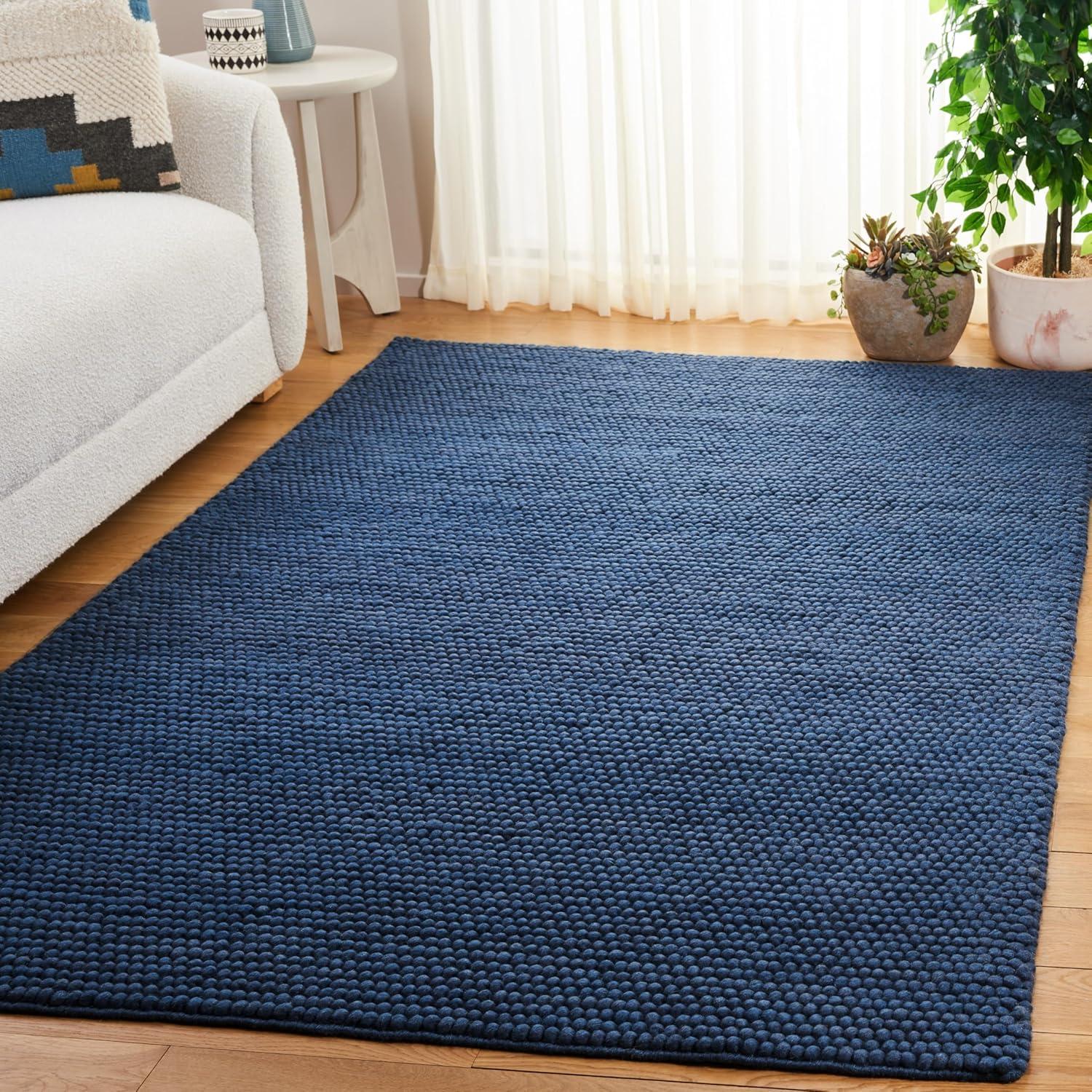 SAFAVIEH Natura Feride Geometric Area Rug, Navy Blue, 5' x 8'