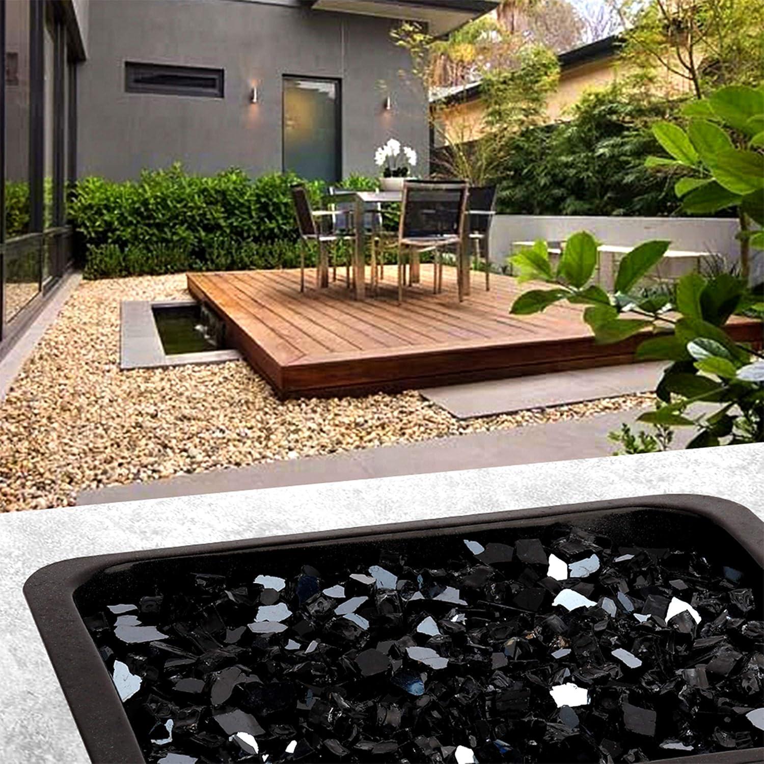 Large 1/2" Black Reflective Fire Glass 10 lbs