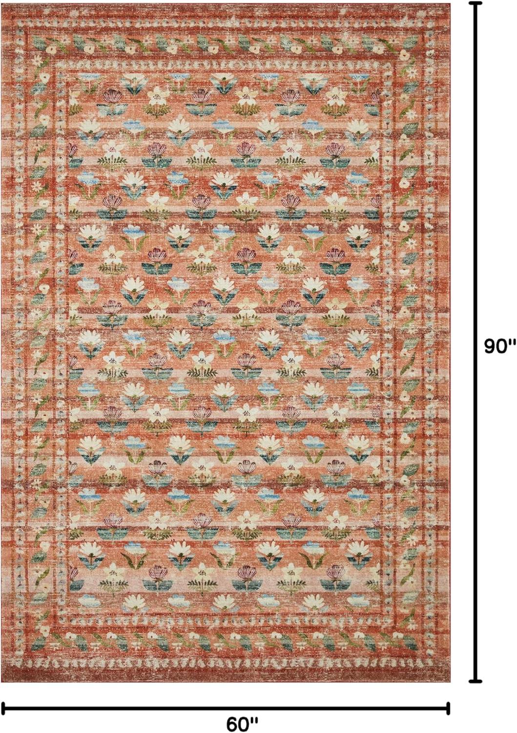 Rifle Paper Co. x Loloi Courtyard Terracotta Area Rug feat. CloudPile