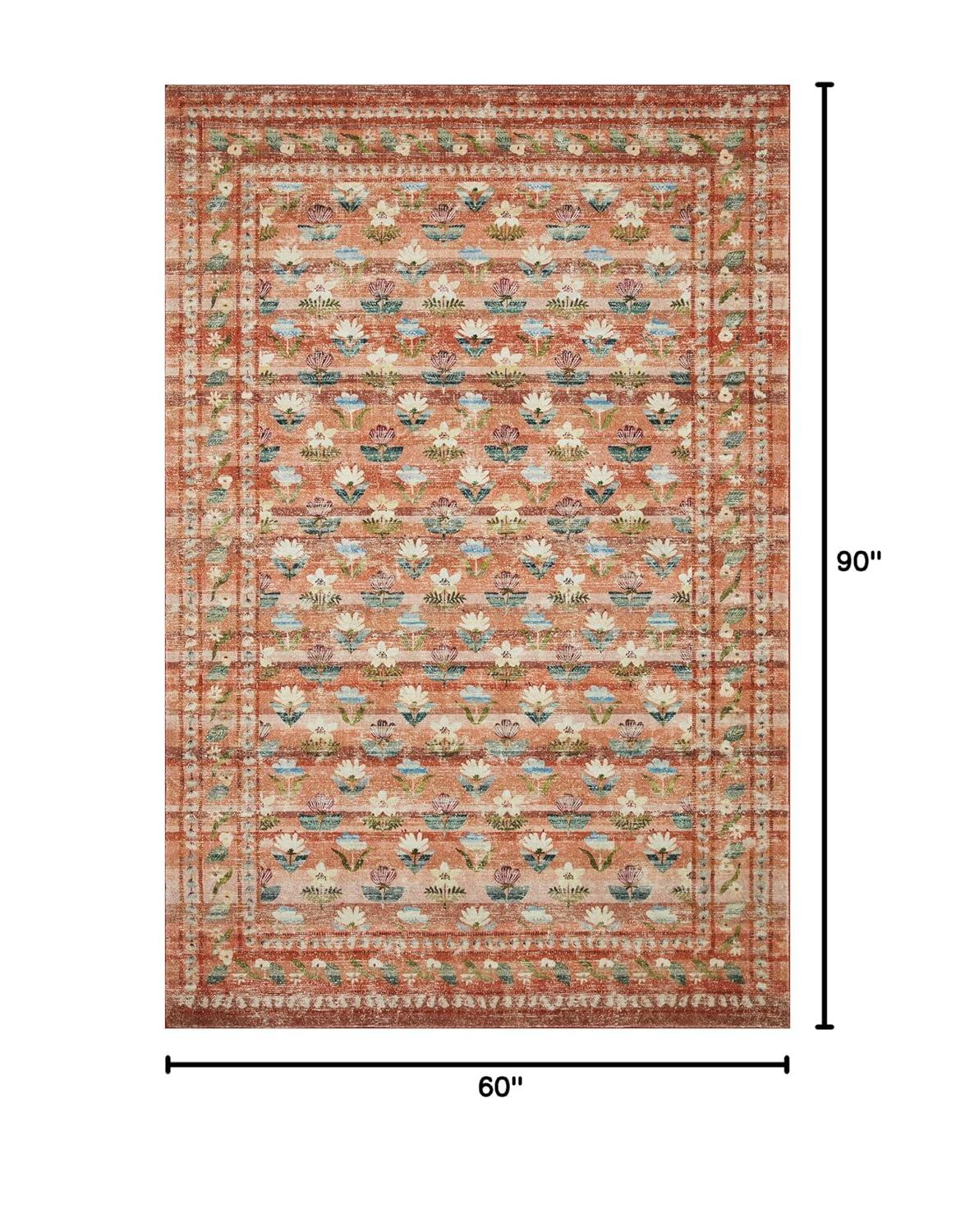 Rifle Paper Co. x Loloi Courtyard Terracotta Area Rug feat. CloudPile