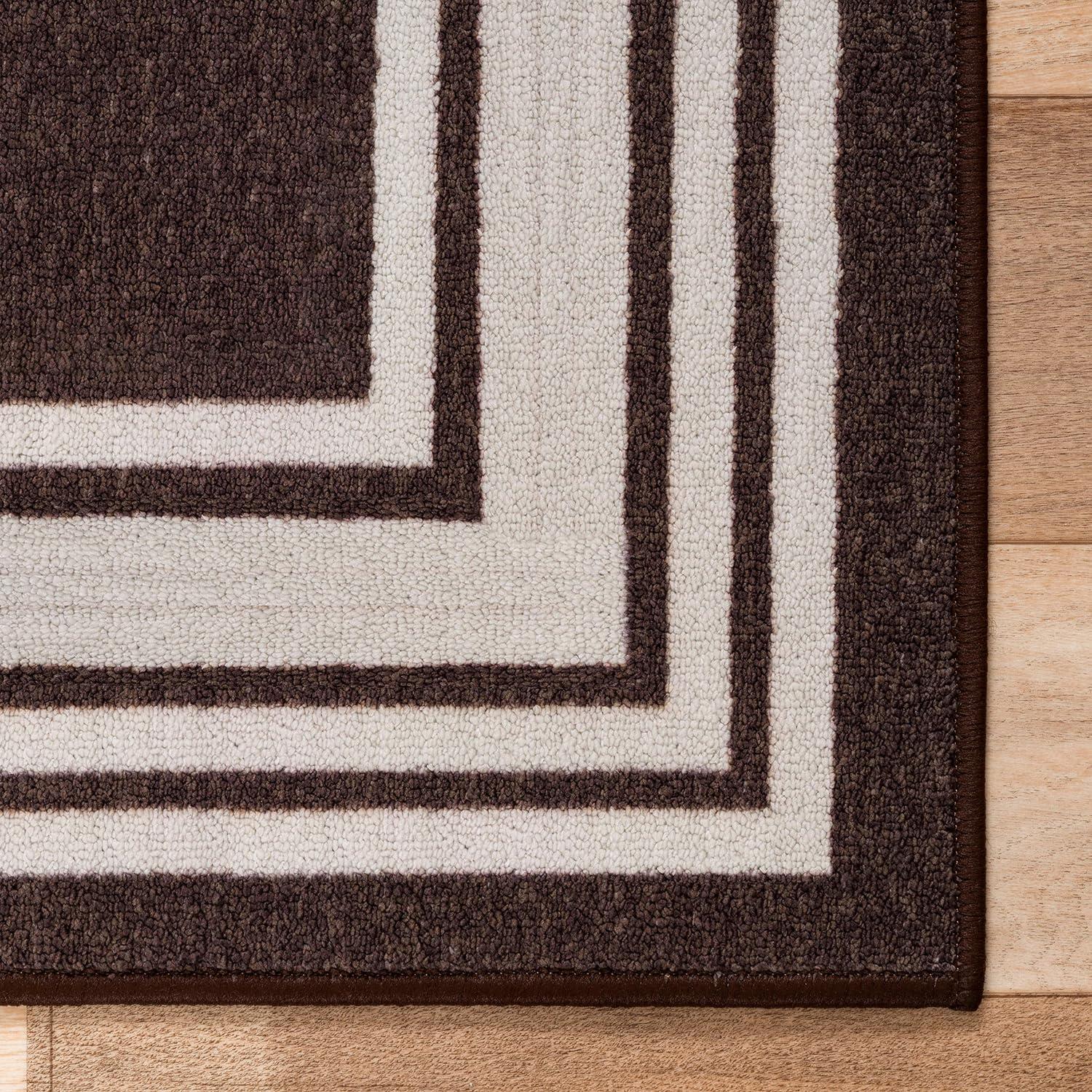 Quiogue Brown Non-Slip Area Rug