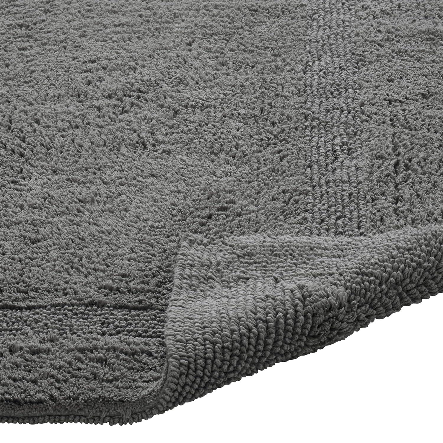 Better Trends Lux 100% Cotton Tufted Solid Reversible Bath Rug 20" x 20" Contour - Gray