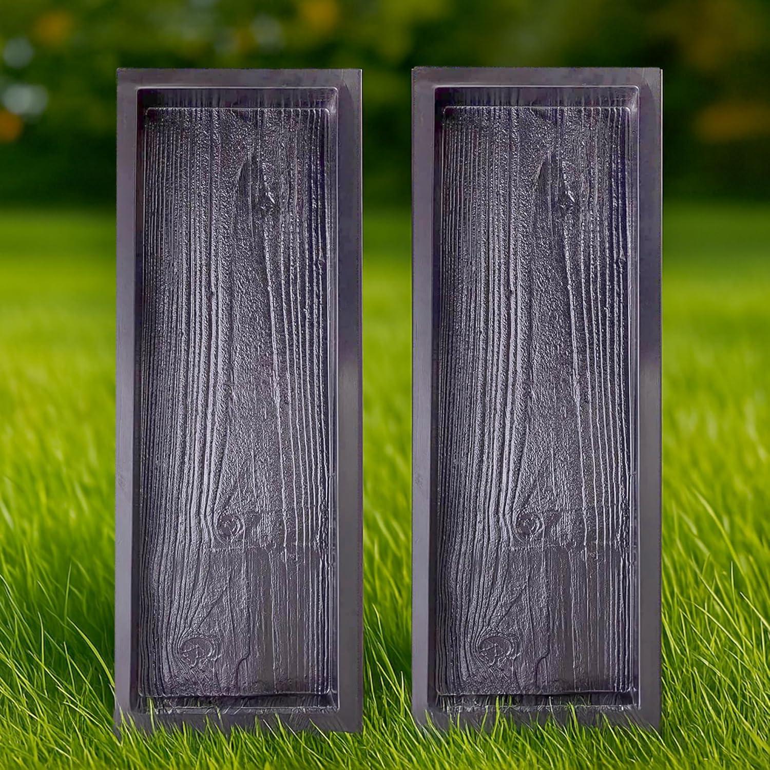 Big DIY Precast Concrete Molds 2 pcs Wooden Pavers Cement Paver Mold - Pathmaker ii Mold Hormigon Molde - Paving Stone Molds for Concrete - DIY Stepping Stone Forms