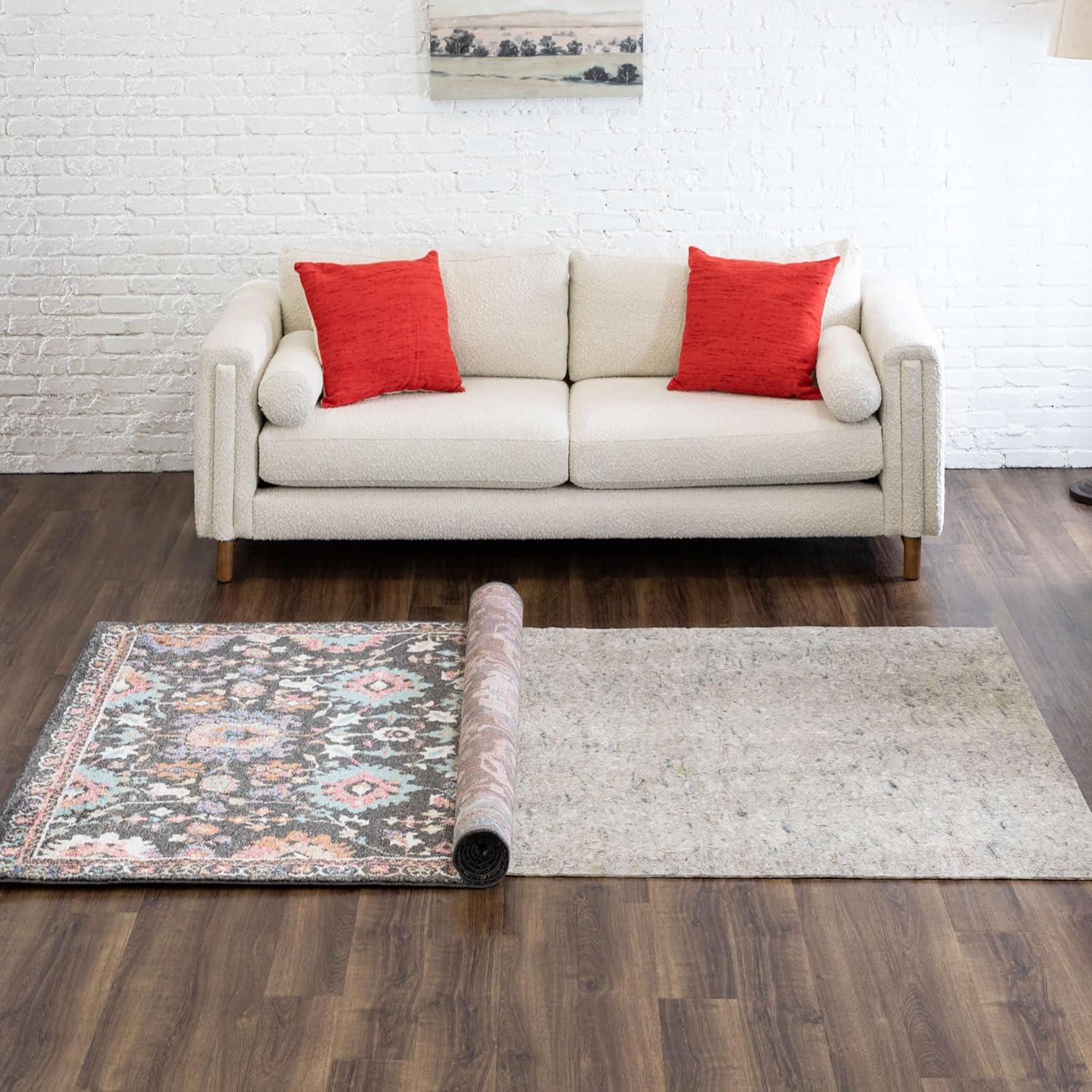 2'x4' Premium Dual Surface Rug Pad Natural - Mohawk Home: Skid-Resistant, Gray, Rectangle, Polyester, Latex Backing