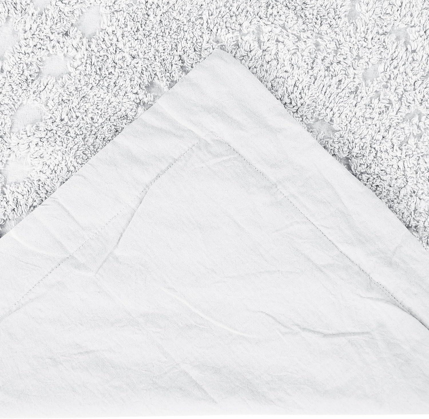 Standard Rio Collection 100% Cotton Tufted Unique Luxurious Floral Design Pillow Sham White - Better Trends
