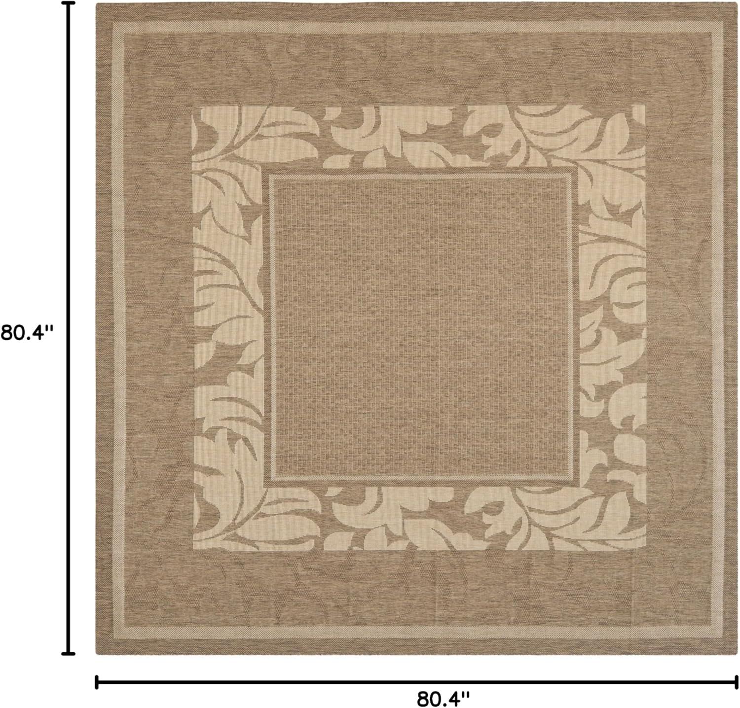 Courtyard CY1704 Power Loomed Indoor and Outdoor Area Rug - Brown/Natural - 6'7"x6'7" - Safavieh