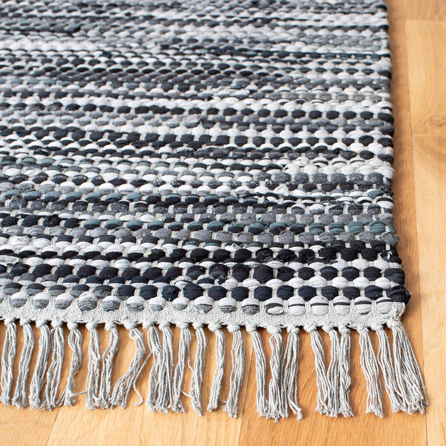 Montauk MTK251 Hand Woven, Flat Weave Indoor Area Rug - Grey/Black - 5'x8' - Safavieh