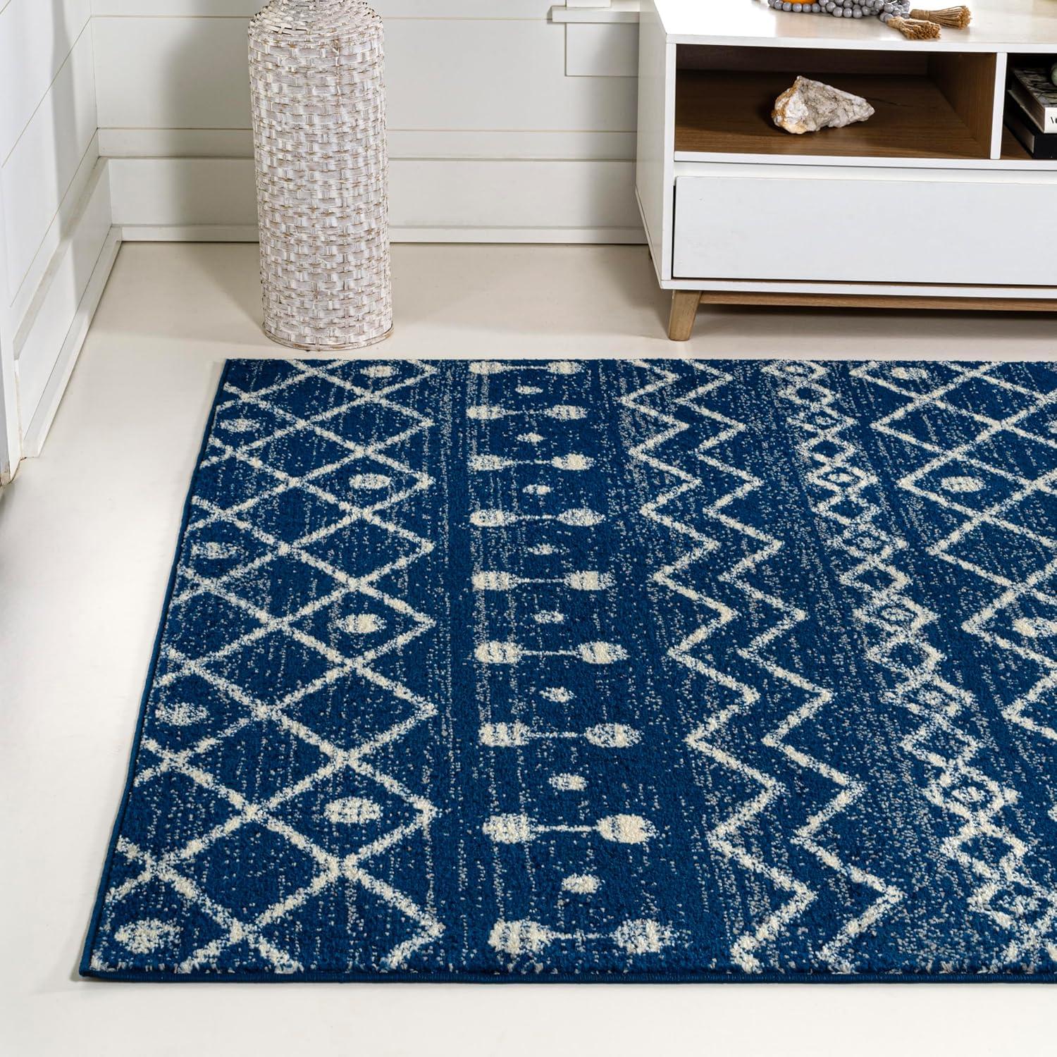 JONATHAN Y Aksil Moroccan Beni Souk Navy/Cream 8 ft. x 10 ft. Area Rug
