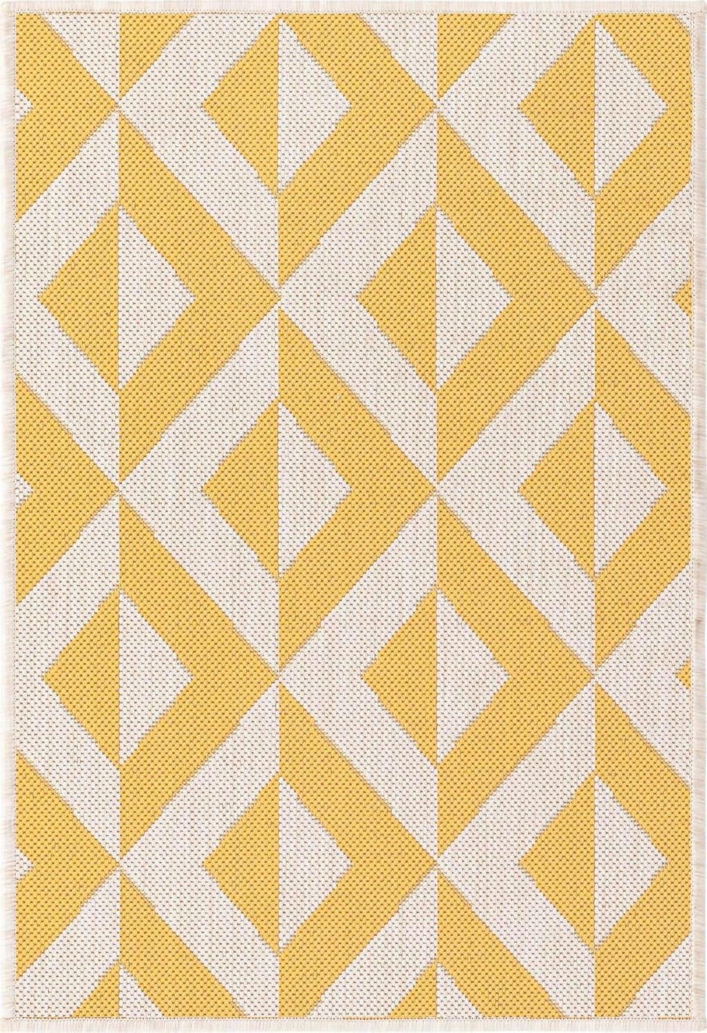 Jill Zarin Outdoor Collection Area Rug - Napa (2' 2" x 3' Rectangle Yellow/Ivory)