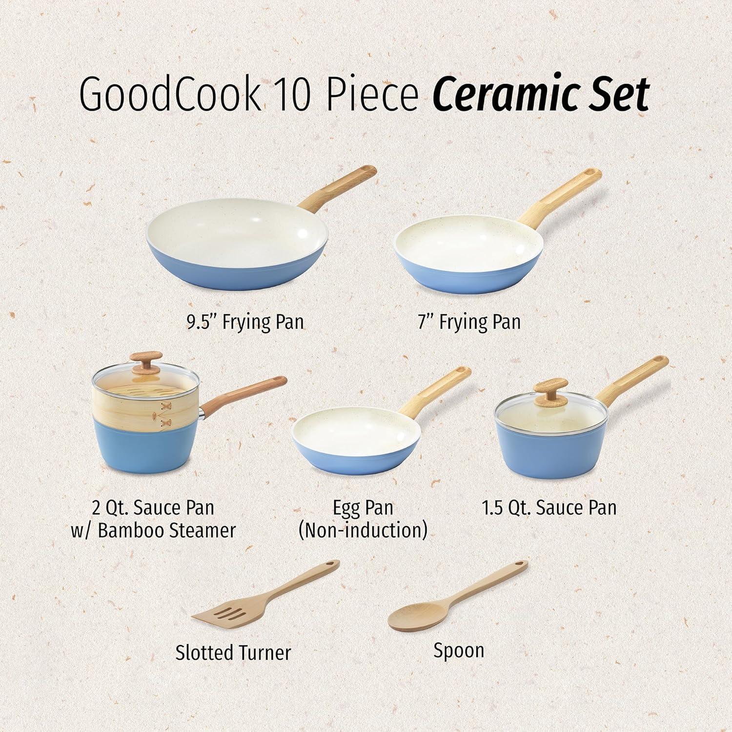 GoodCook 10pc Healthy Ceramic Cookware Set