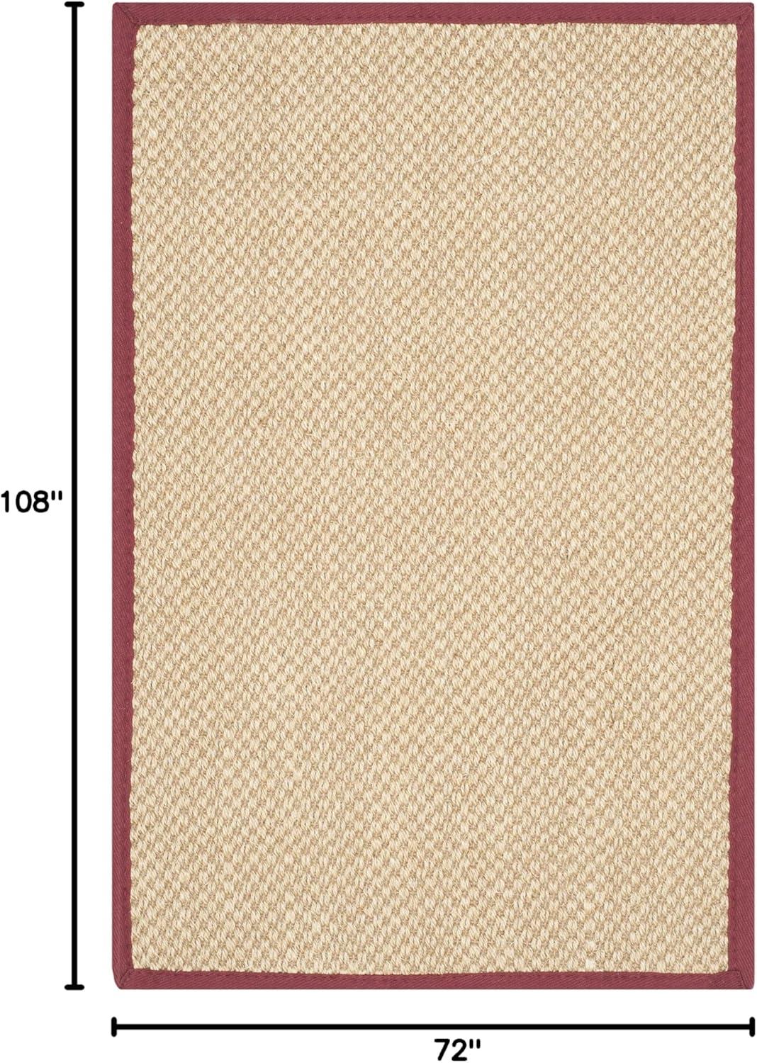 Natural Fiber NF141 Power Loomed Indoor Area Rug - Maize/Burgundy - 6'x9' - Safavieh