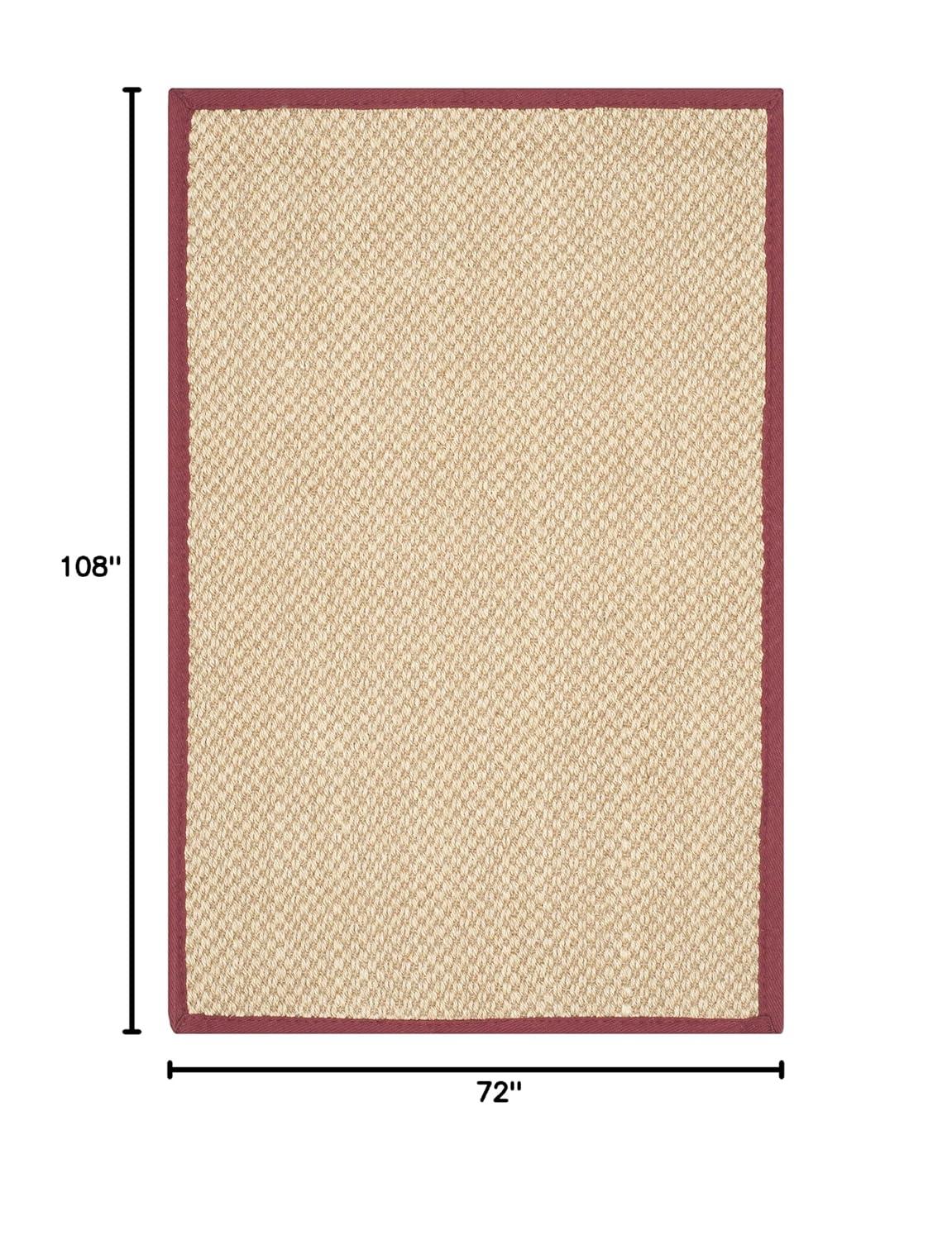 Natural Fiber NF141 Power Loomed Indoor Area Rug - Maize/Burgundy - 6'x9' - Safavieh