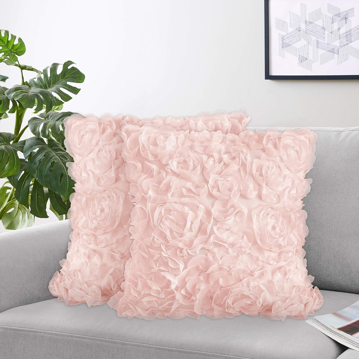 Rose Lace Square Pillow Cover and Insert