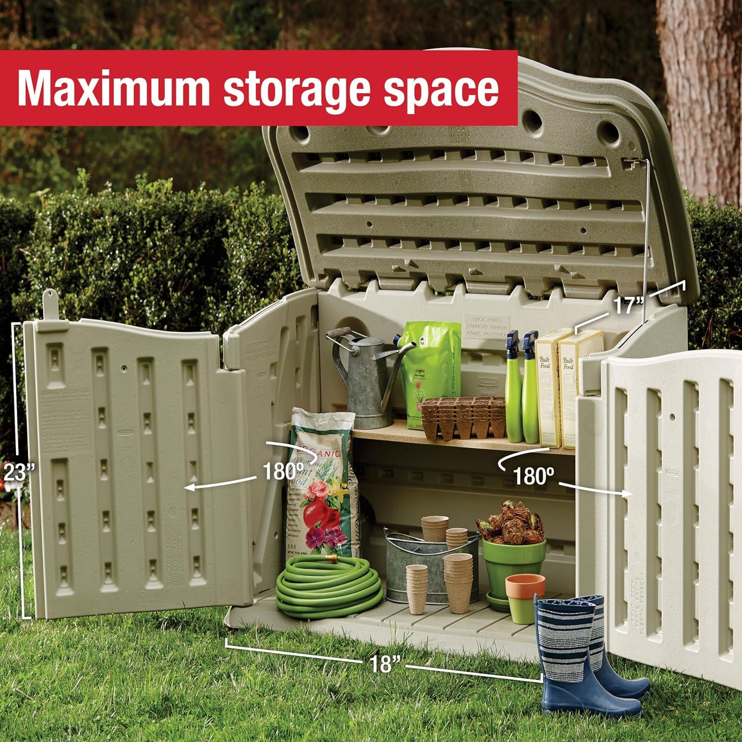 Rubbermaid 4 ft. W x 2 ft. D Plastic Horizontal Garbage Shed