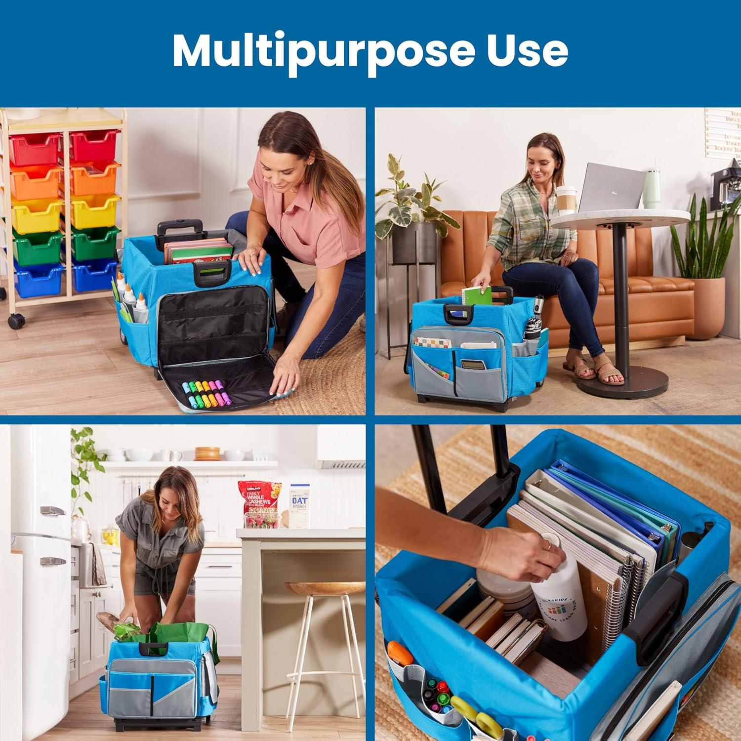 ECR4Kids MemoryStor Universal Rolling Cart and Organizer Bag Set