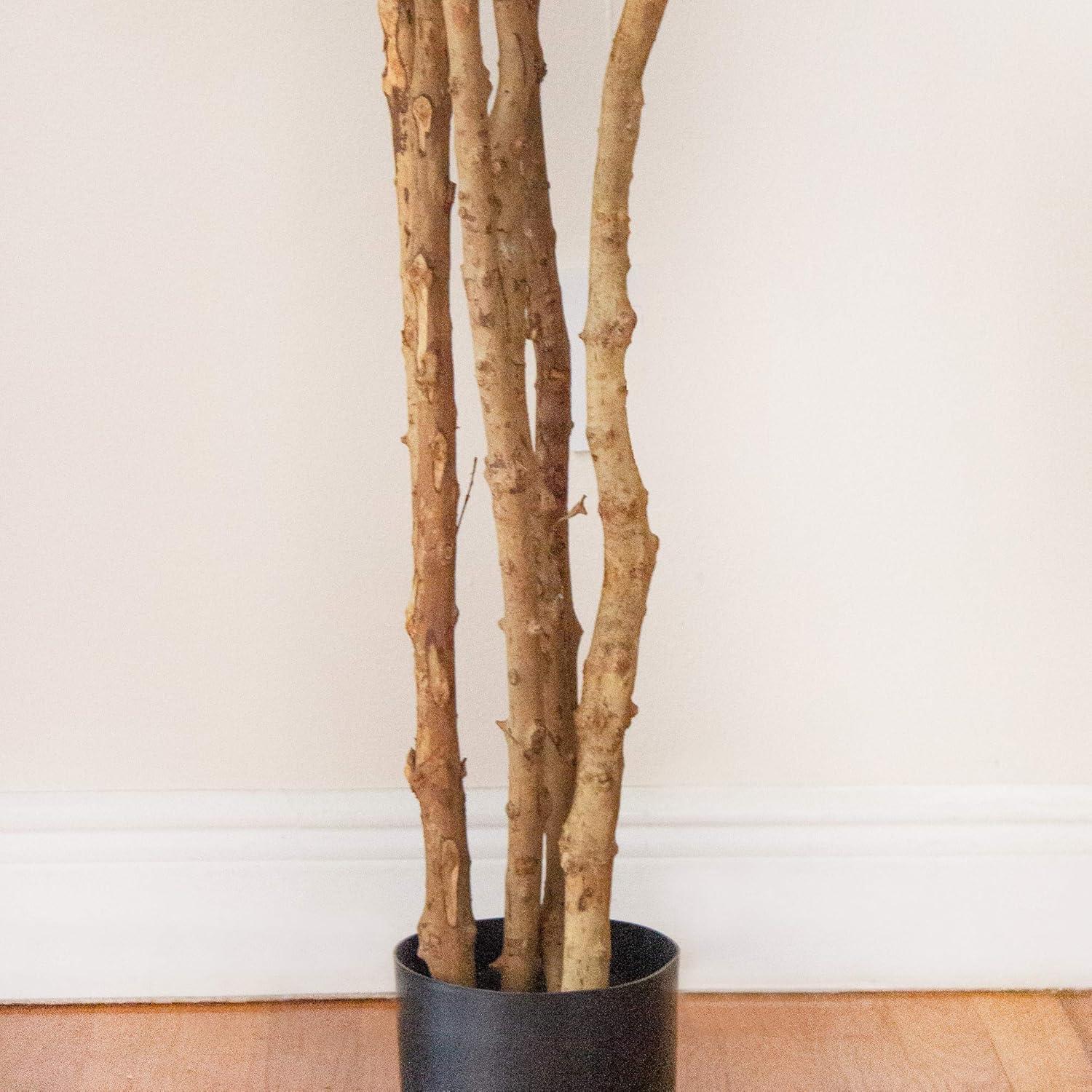 Nearly Natural 6' Fiddle Leaf Fig Tree: Indoor Faux Plant with Plastic Pot, Unlit Full Shape