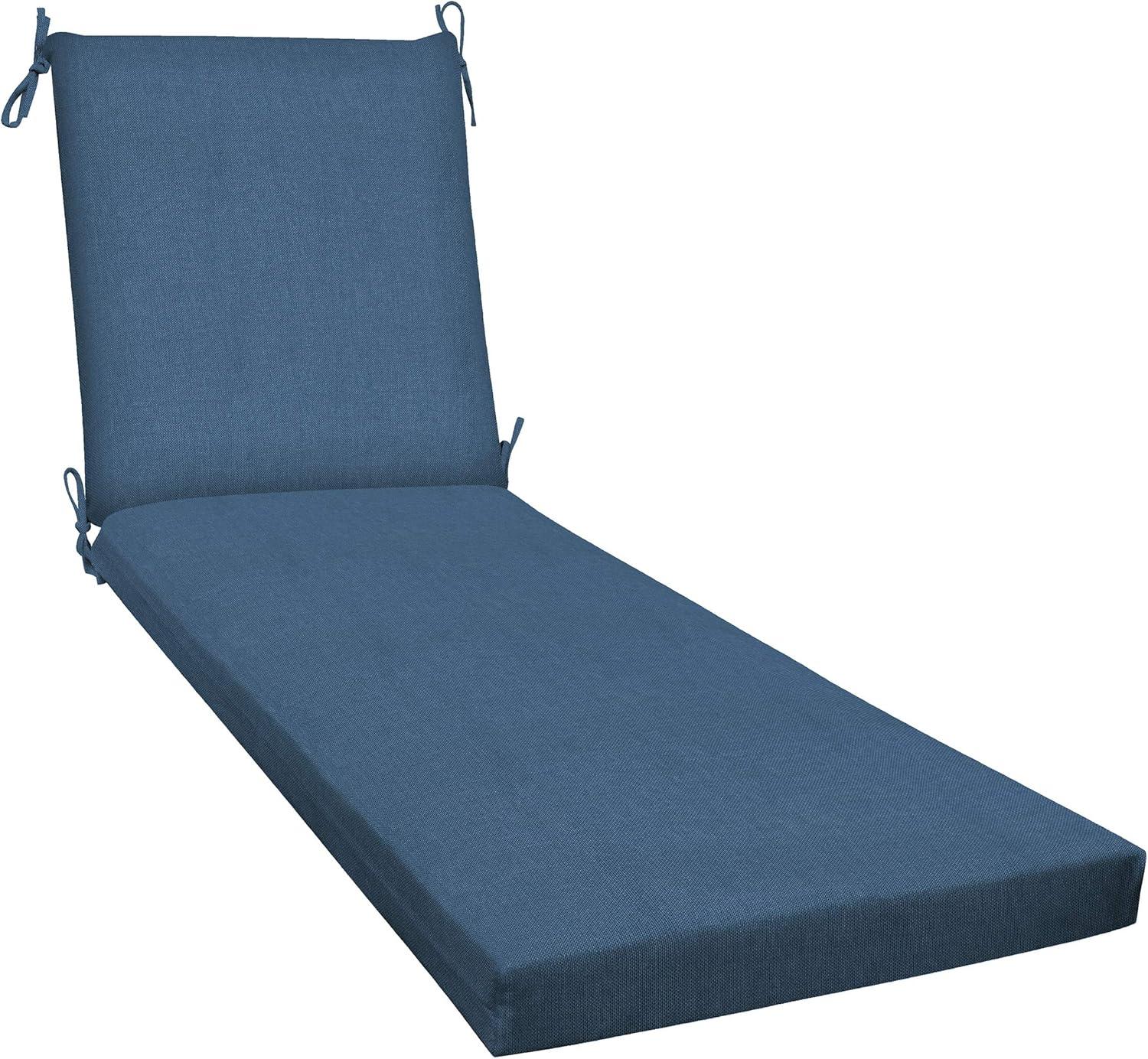 Honeycomb Outdoor Chaise Lounge Cushion - Textured Solid Pacific Blue