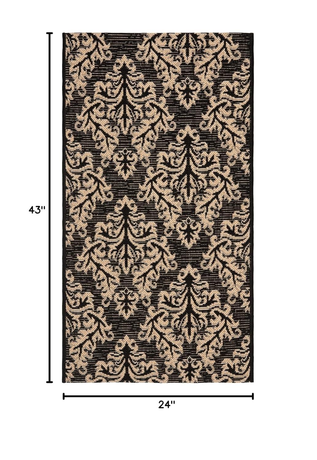 Courtyard CY6930 Power Loomed Indoor/Outdoor Accent Rug - Black/Creme - 2'x3'7" - Safavieh.