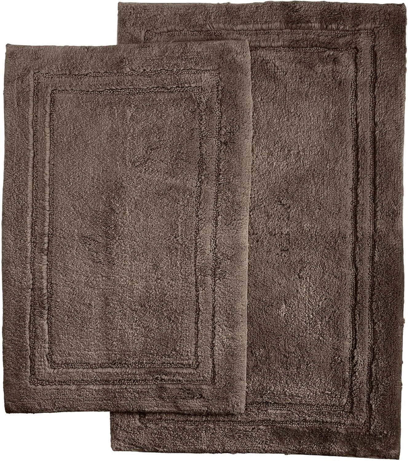Cotton Solid 2-Piece Toast Highly Absorbent Non-Slip Oval Bath Rug Set by Superior