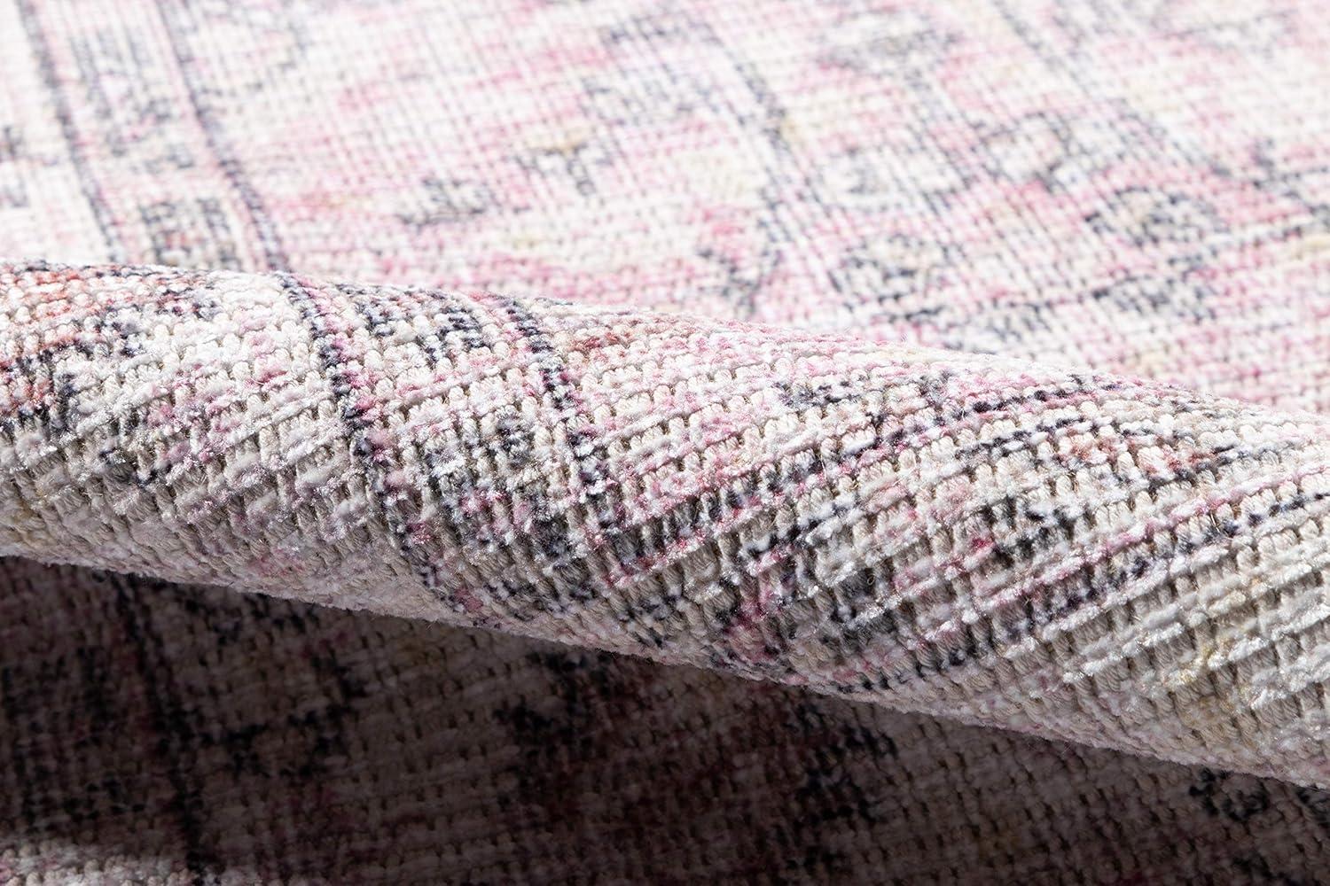 2'x3' Helena Accent Rug Light Pink - Momeni: Bohemian Ikat Design, Low Pile, Indoor Rectangle Rug, Polyester & Cotton