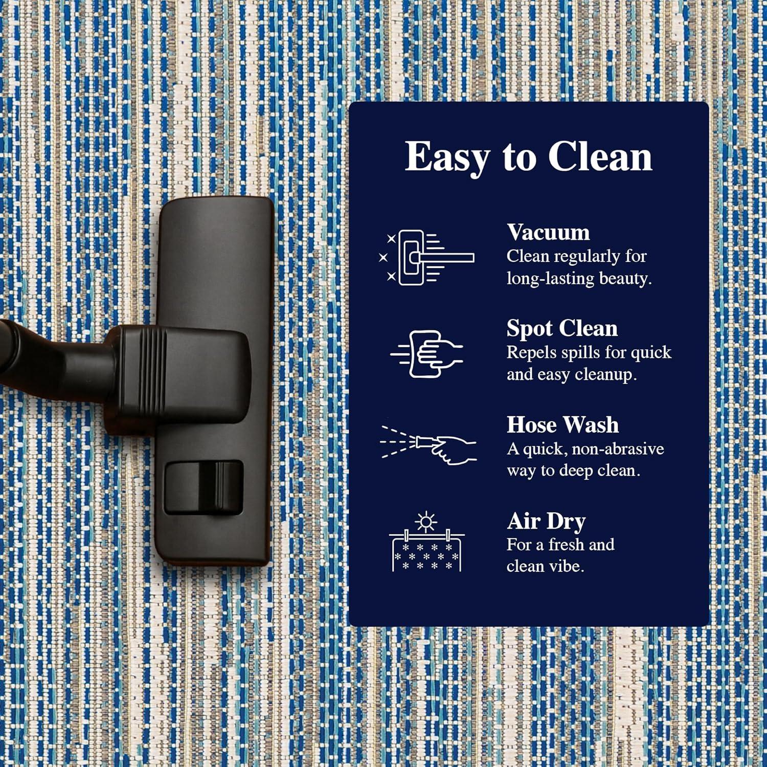 Couristan Monaco Alassio Indoor / Outdoor Area Rug, Sand-Azure Blue-Turquoise, 3'9" x 5'5"