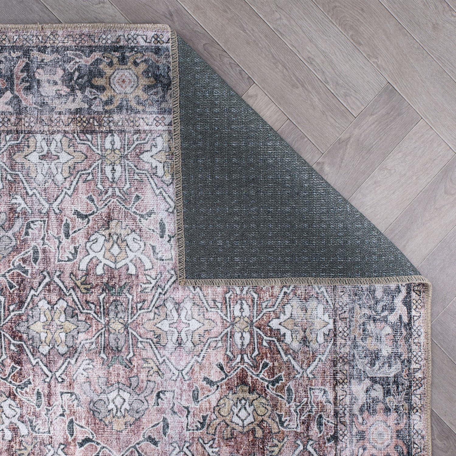 World Rug Gallery Vintage Distressed Machine Washable Non Slip Indoor Area Rug - OLIVE 2'x3'