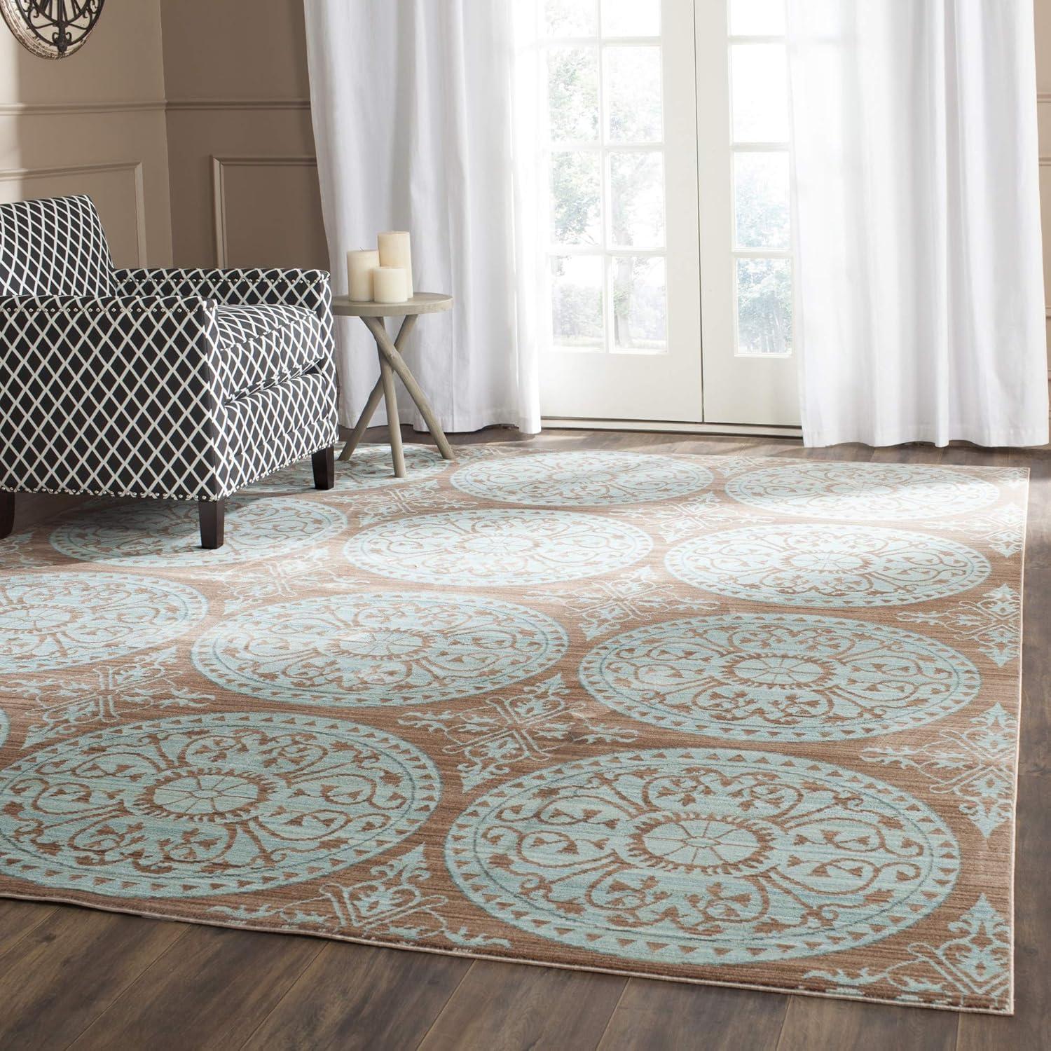 Alpine and Cream Rectangular Synthetic Area Rug, 8' x 10'