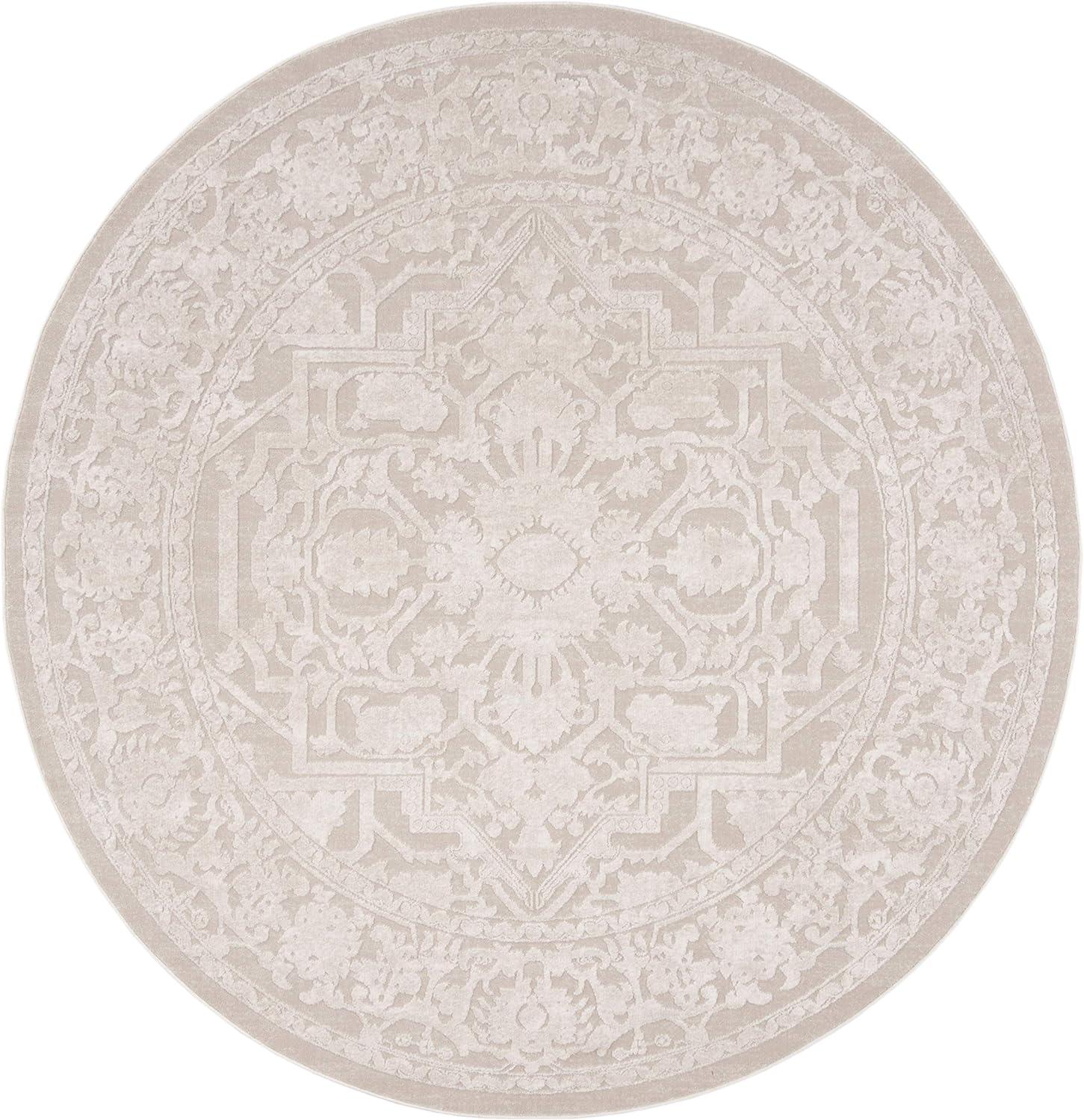 Reflection RFT665 Power Loomed Indoor Area Rug - Creme/Ivory - 6'7" round - Safavieh.