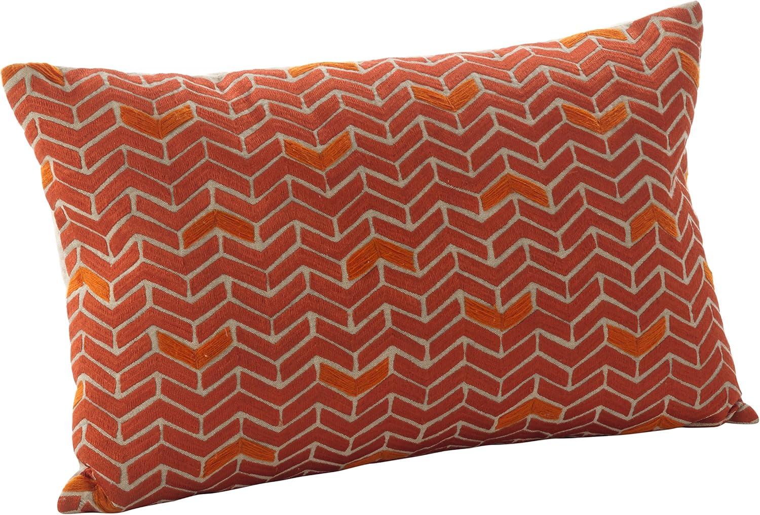 Saro Marcella Design Embroidered Cotton Throw Pillow