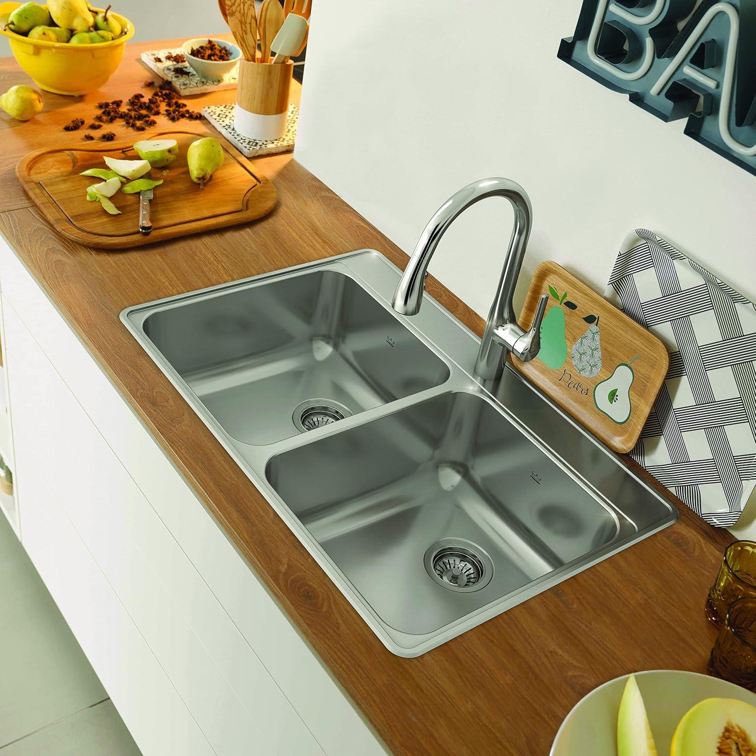 Creemore 33" Stainless Steel Double Bowl Drop-In Kitchen Sink