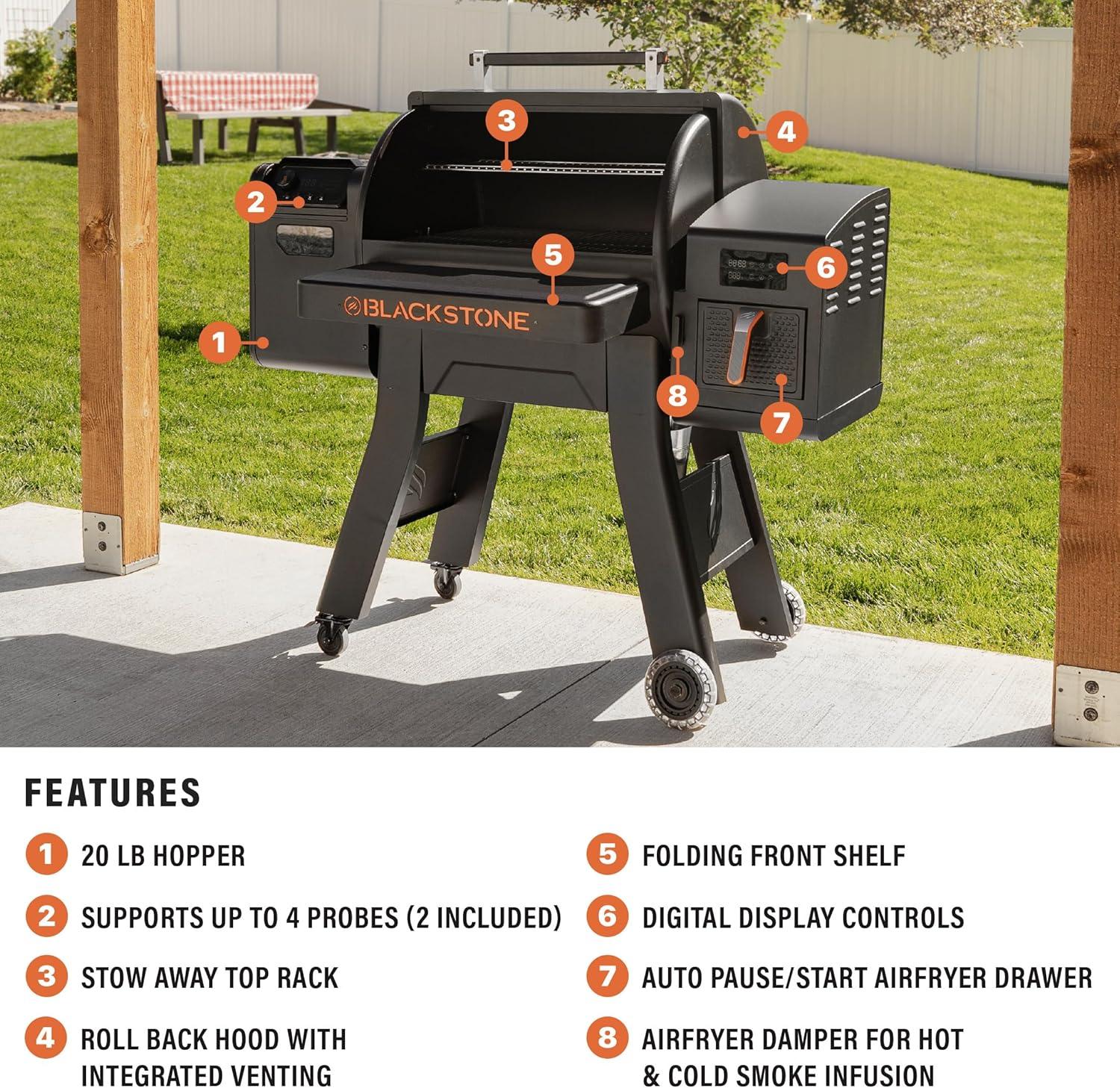 Blackstone Blackstone 900 Pellet Grill Smoker Air Fryer Combo