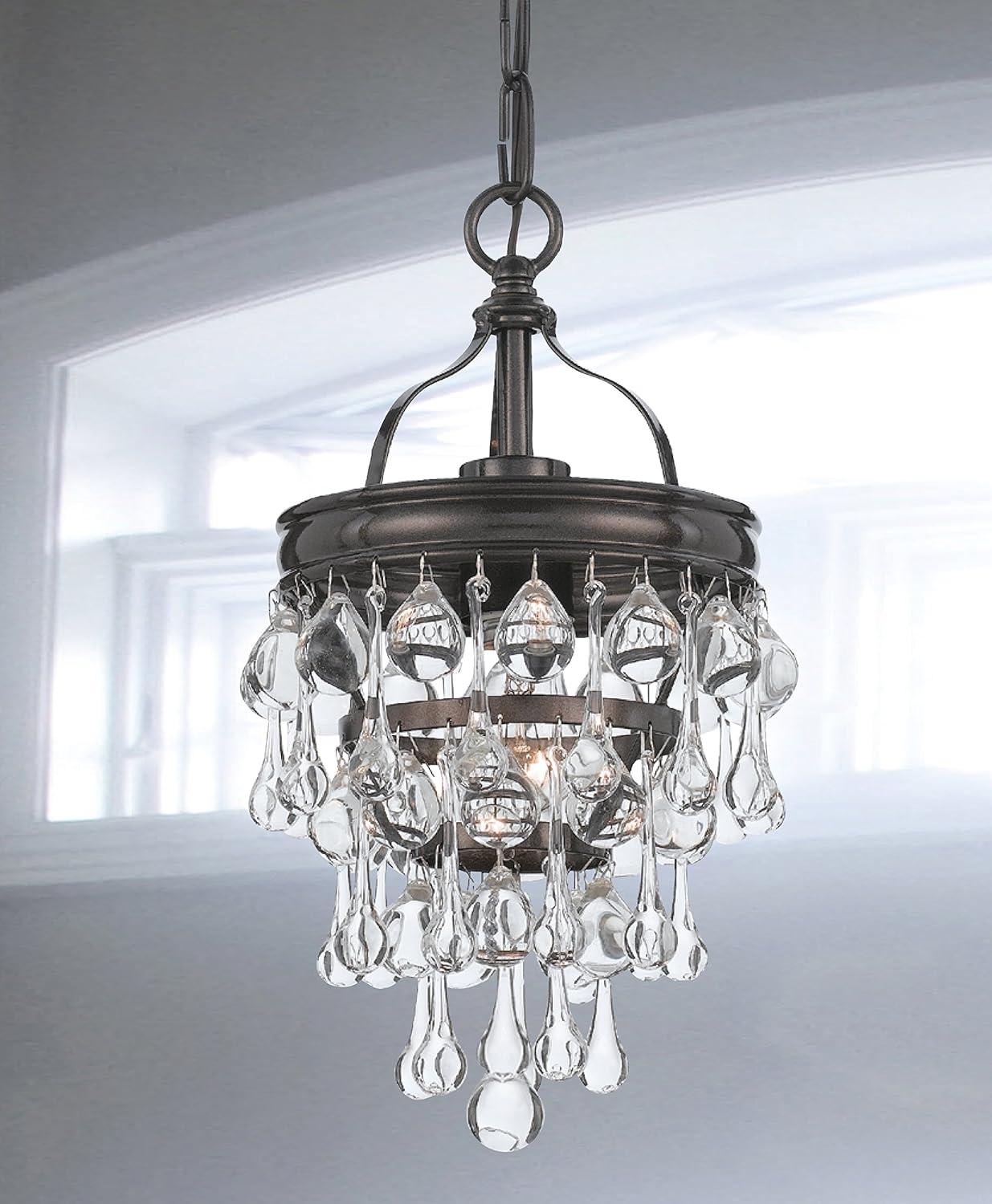 Crystorama Calypso 7 1/2"W Vibrant Bronze and Crystal Mini Chandelier